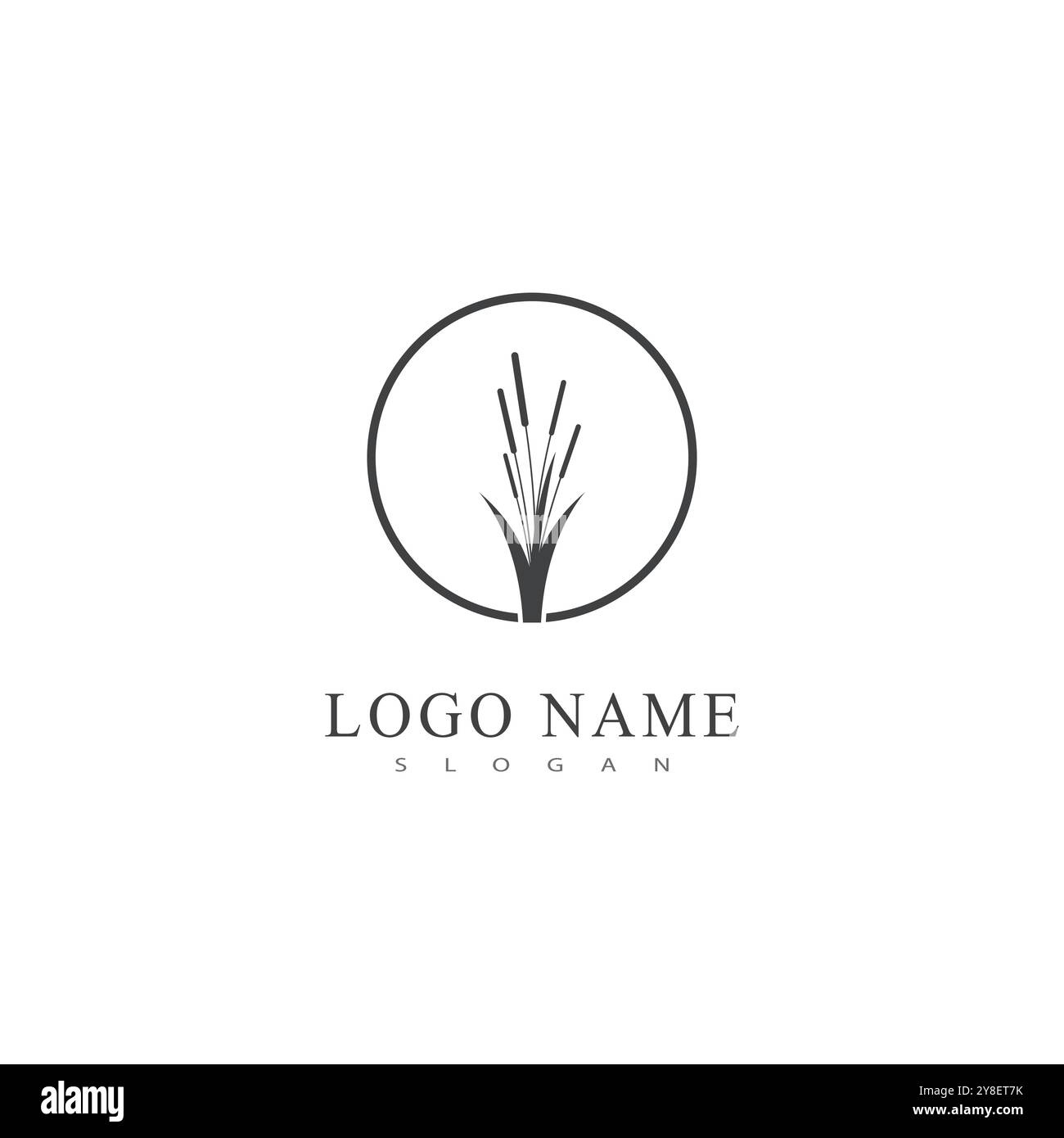 Graminée vert de logos vectoriels naturels de vecteur élément d'entreprise et conception de symbole Illustration de Vecteur