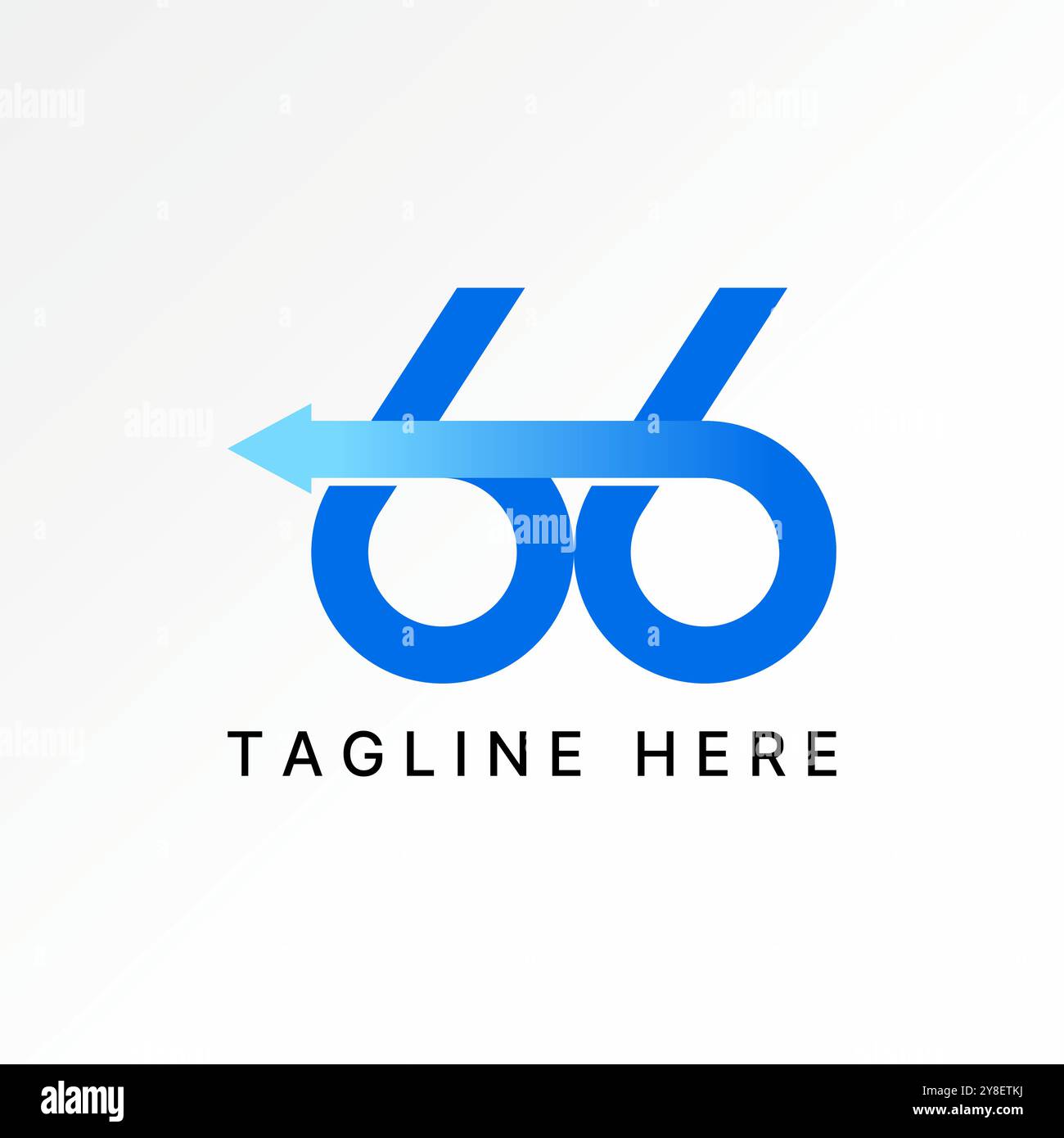 Conception de logo concept graphique créatif premium vecteur stock numéro initial 66 font connecter flèche tourner en arrière. Lié à l'anniversaire de typographie monogramme Illustration de Vecteur