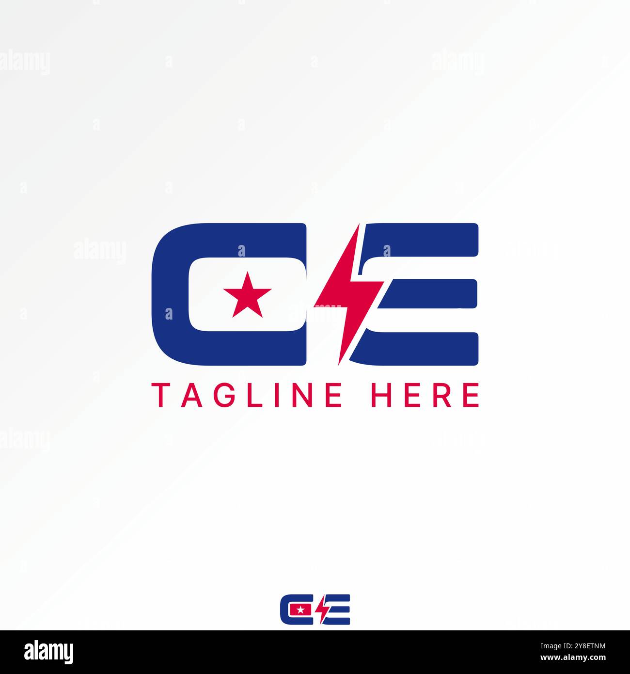 Conception de logo concept graphique créatif premium vecteur image stock graphique initial ce font flag étoile espace électrique tonnerre se rapportent à la typographie monogramme Illustration de Vecteur