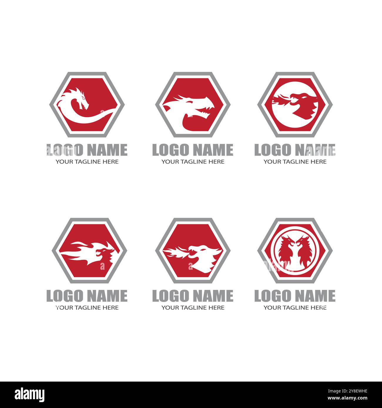 Icône vecteur Dragon modèle logo design illustration Illustration de Vecteur