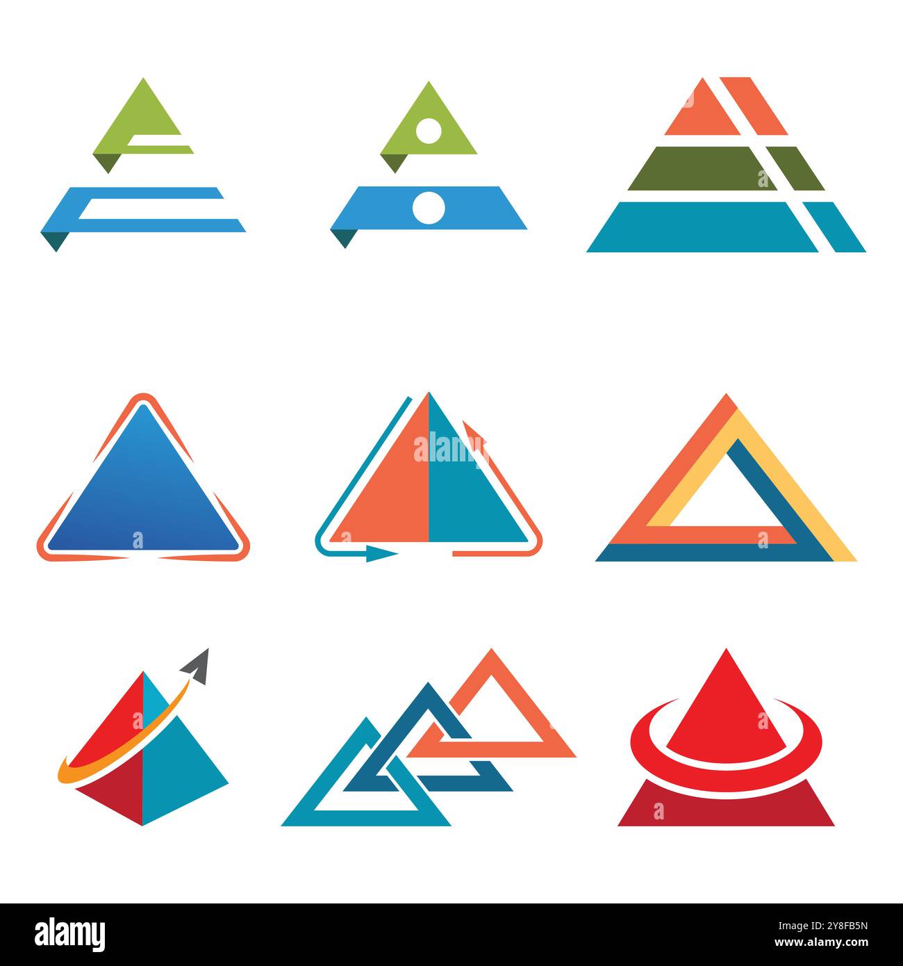 Inspiration futuriste du logo Triangle Chain Illustration de Vecteur