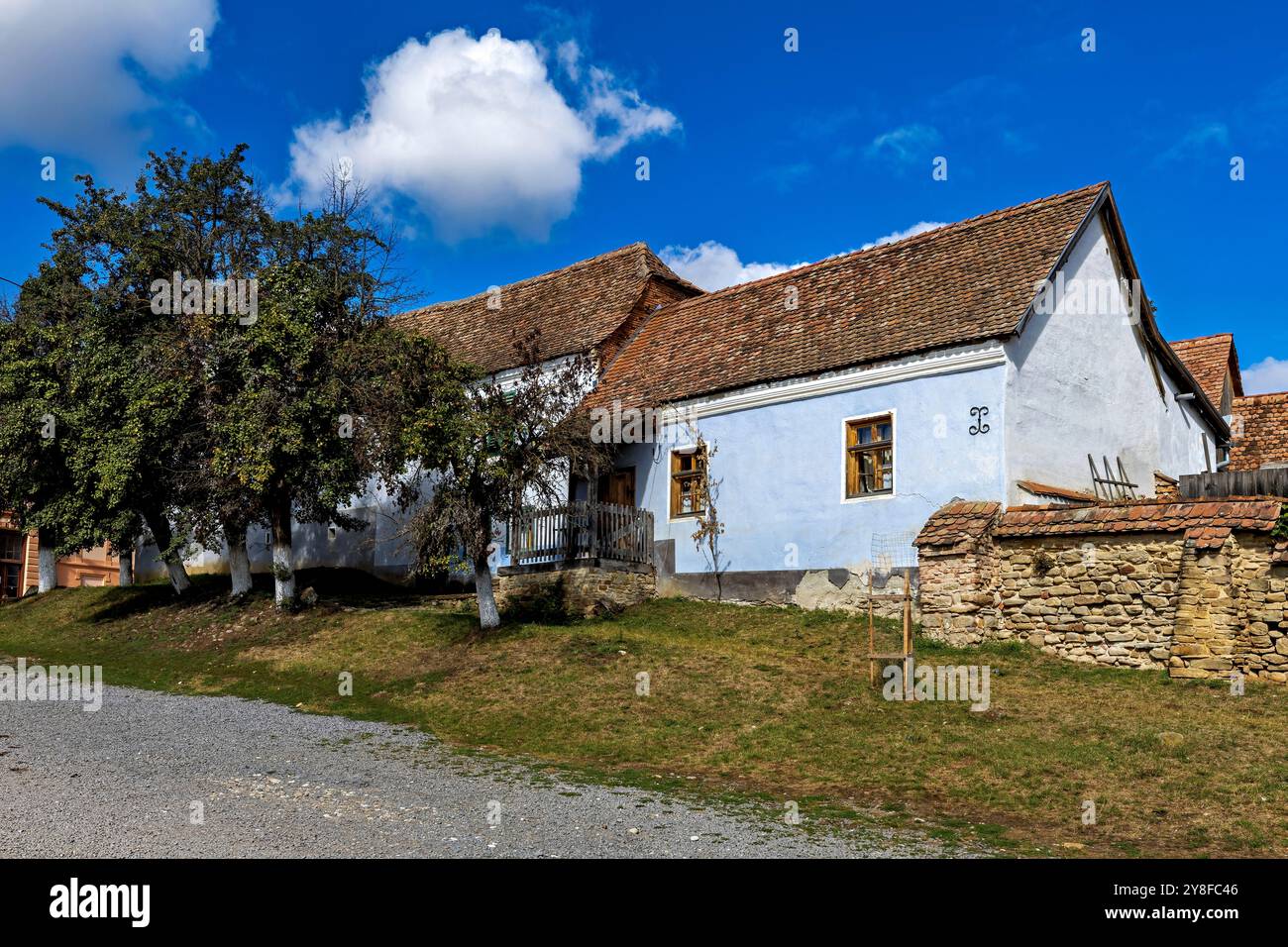 Les fermes saxonnes de Transylvanie à Viscri Banque D'Images