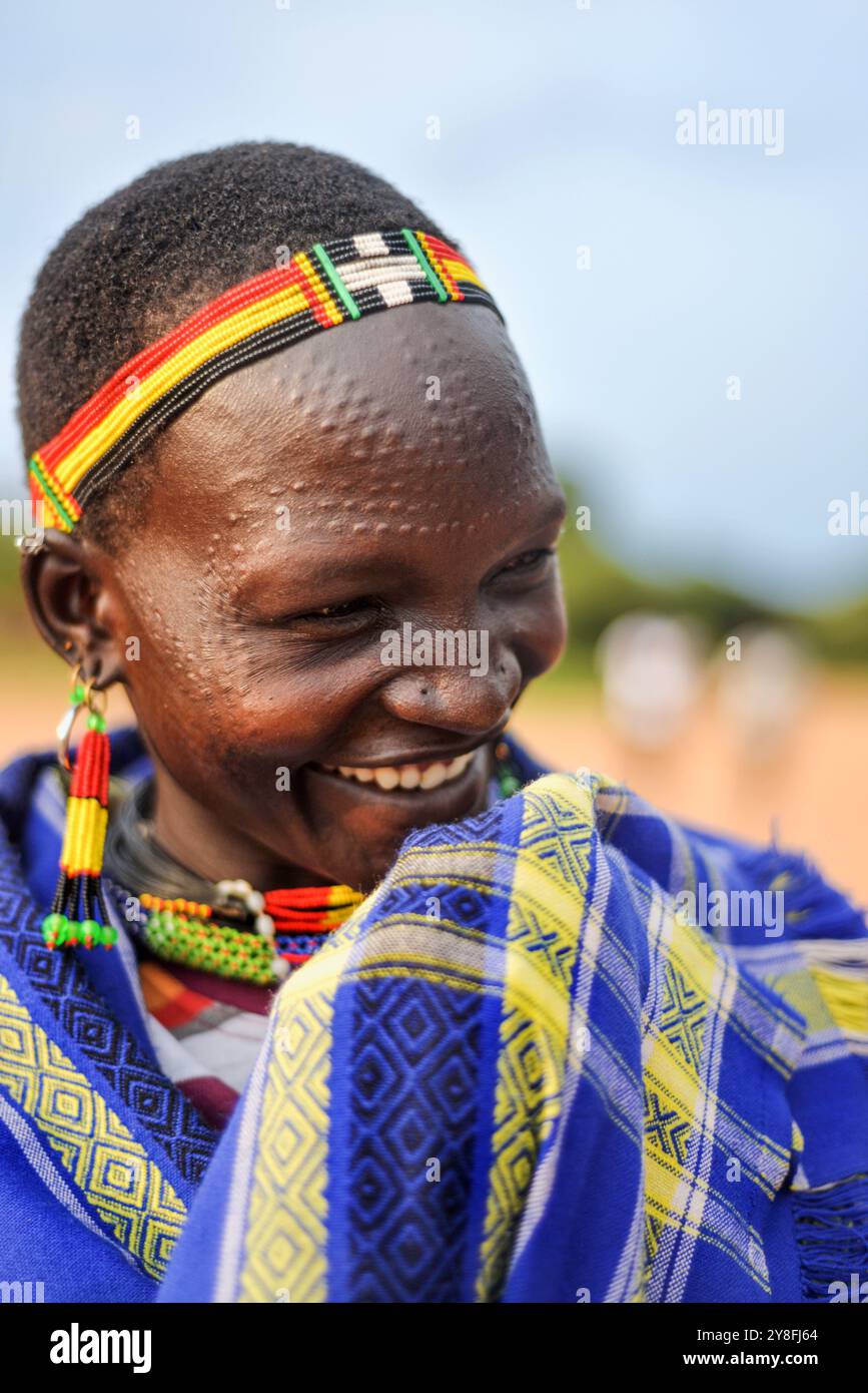 Une femme Karimojong à Kotido- Karamoja Ouganda Banque D'Images
