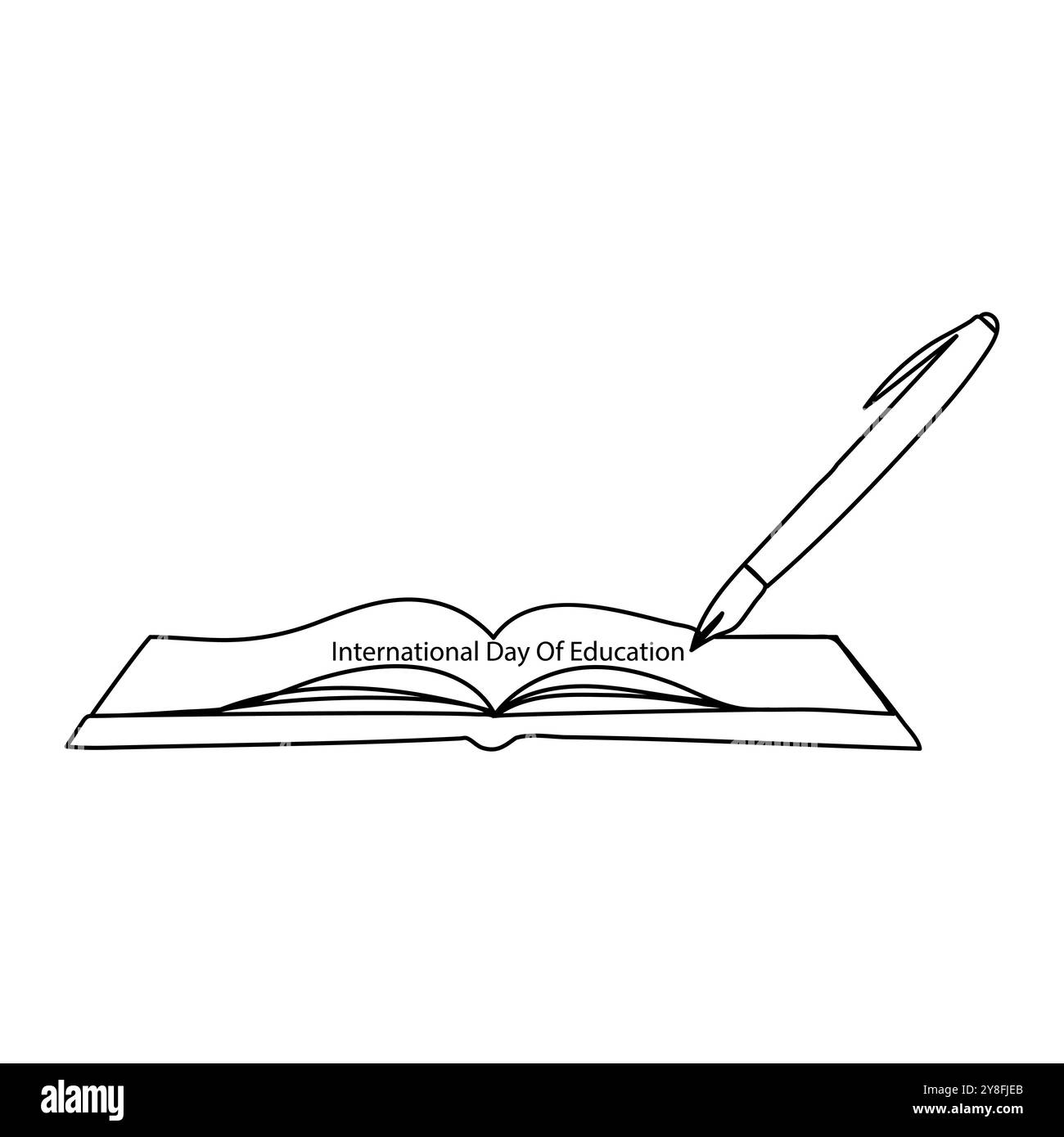 Dessin au trait de la Journée nationale de l'éducation bon pour célébrer la Journée nationale de l'éducation. ligne Une ligne continue dessinant la Journée internationale de l'éducation Illustration de Vecteur