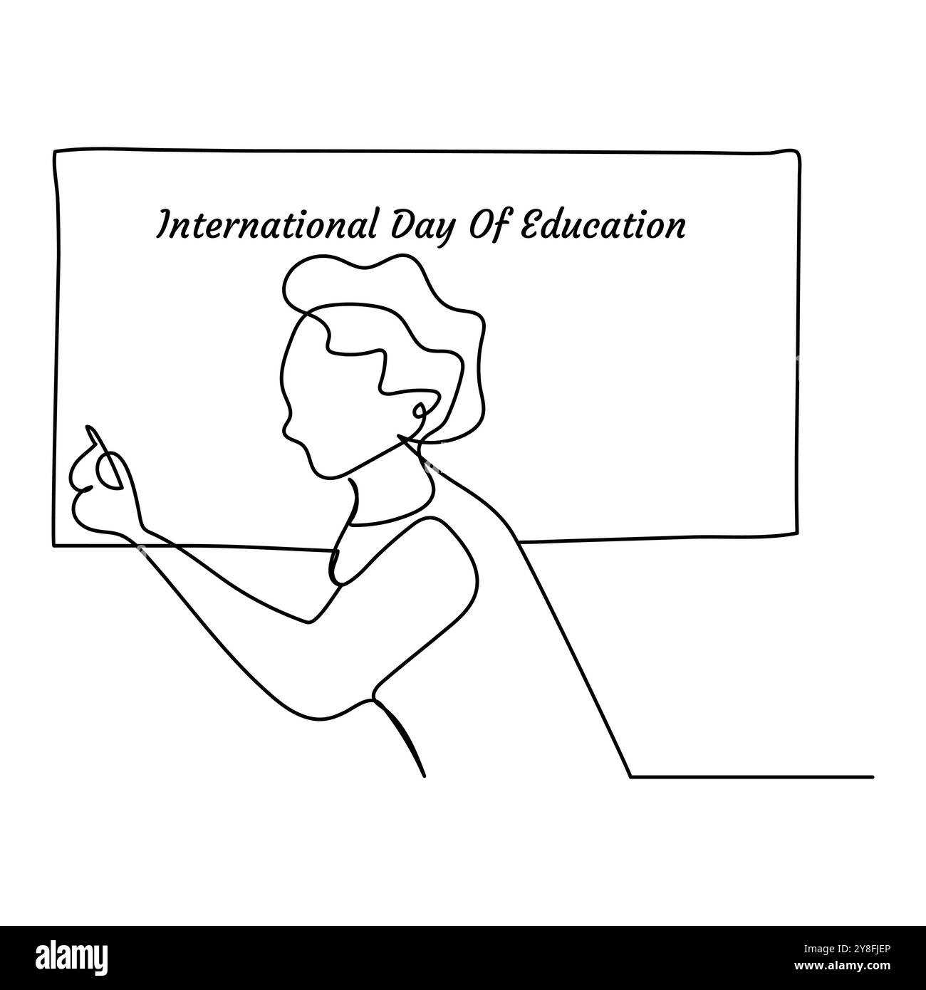 Dessin au trait de la Journée nationale de l'éducation bon pour célébrer la Journée nationale de l'éducation. ligne Une ligne continue dessinant la Journée internationale de l'éducation Illustration de Vecteur