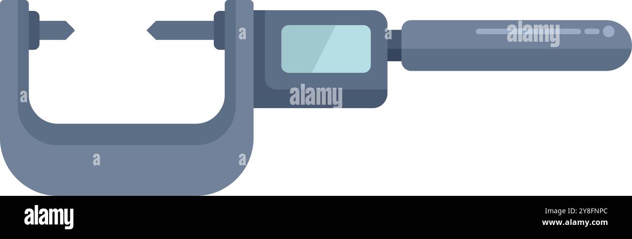 Icône de micromètre extérieur numérique dans un style plat, outil de mesure pour des mesures précises Illustration de Vecteur