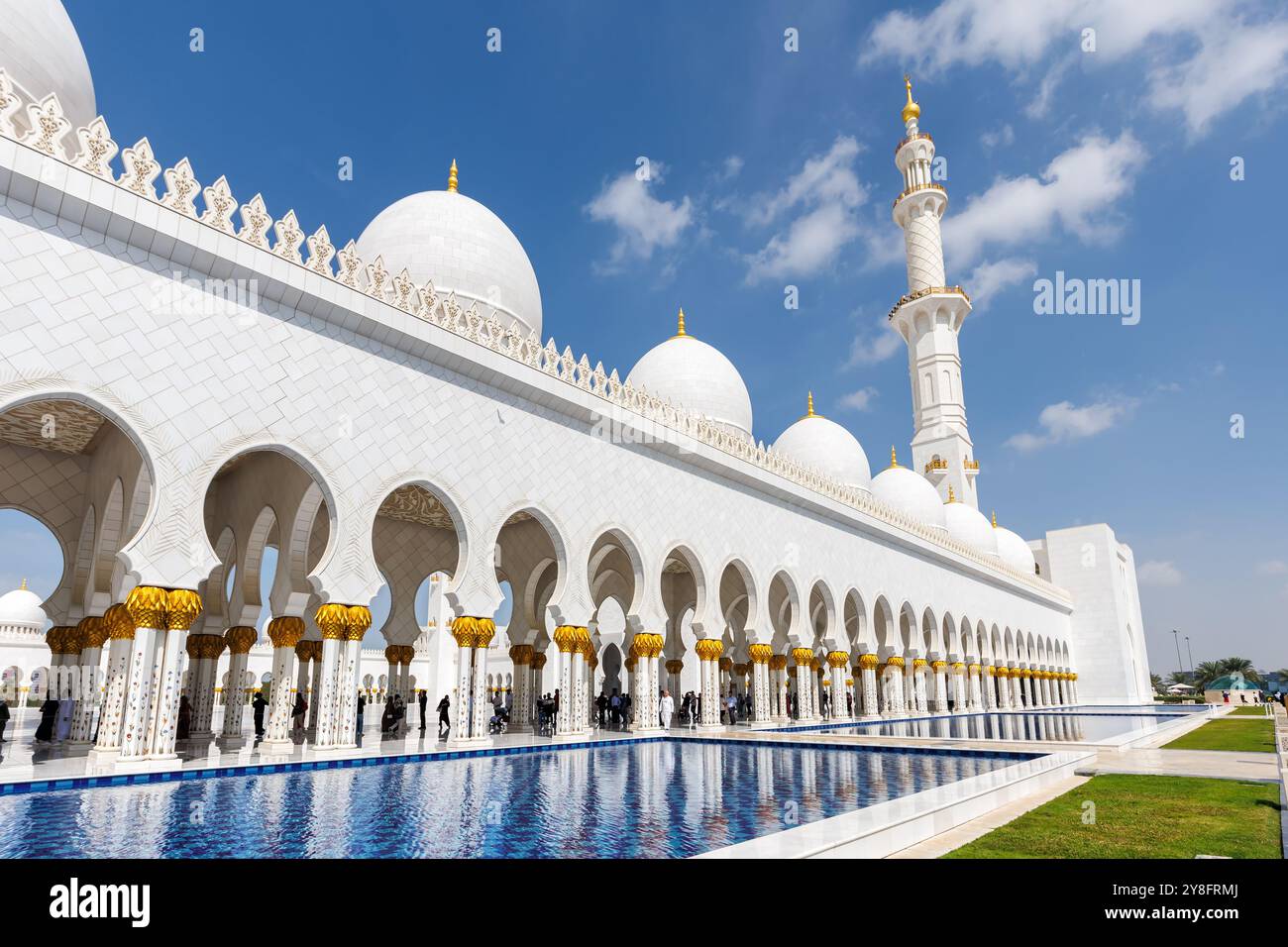 Bâtiment de la Grande Mosquée Sheikh Zayed à Abu Dhabi, Émirats arabes Unis Banque D'Images