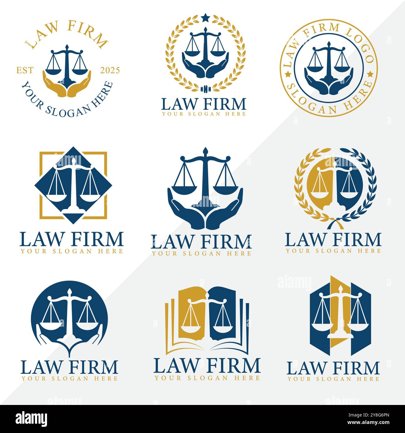 Jeu de logos de cabinet d'avocats. Avocat, avocat, juriste, juge, avocat, avocat, juriste, avocat, entreprise, cabinet d'avocats, cabinet, avocat, cabinet, services juridiques. Illustration de Vecteur