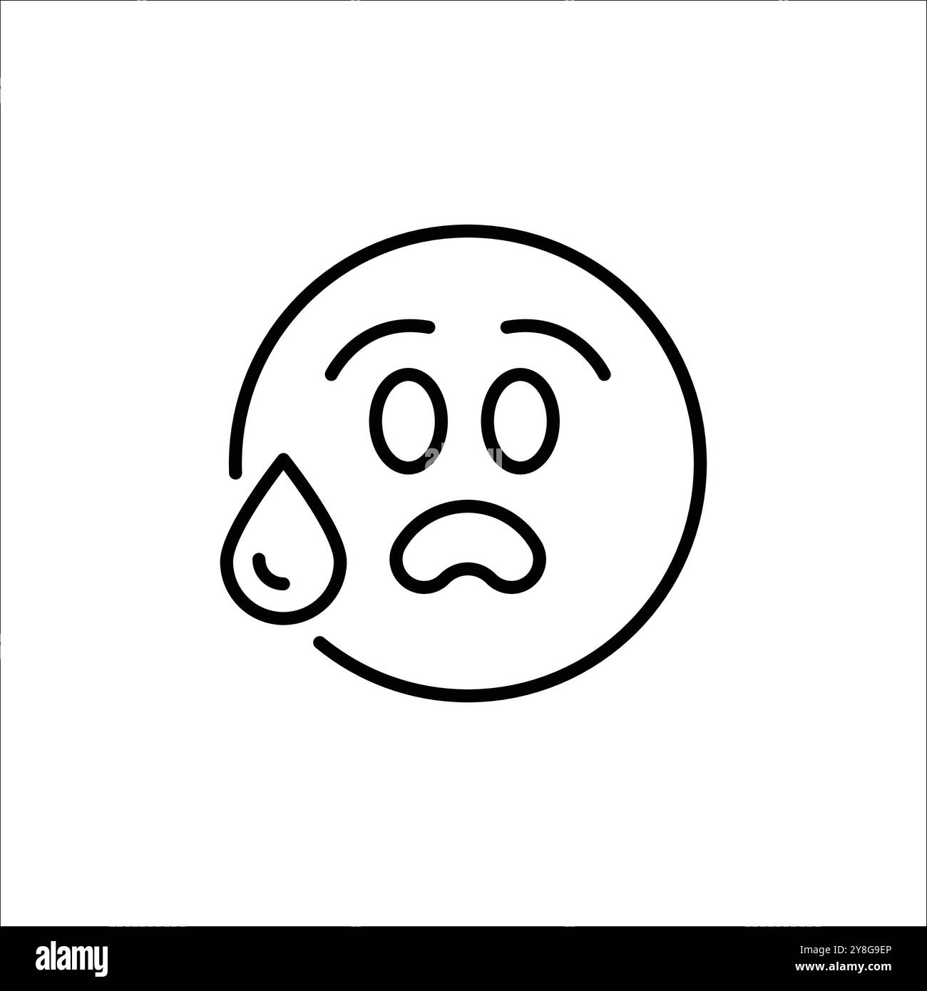 Emoji déçu Banque d'images noir et blanc - Alamy