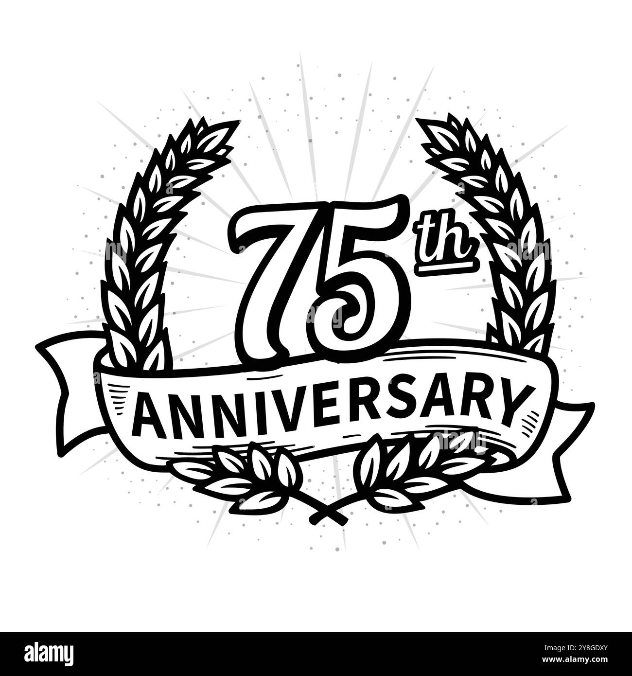 logotype de célébration d'anniversaire de 75 ans. logo du 75e anniversaire. Vecteur et illustration. Illustration de Vecteur