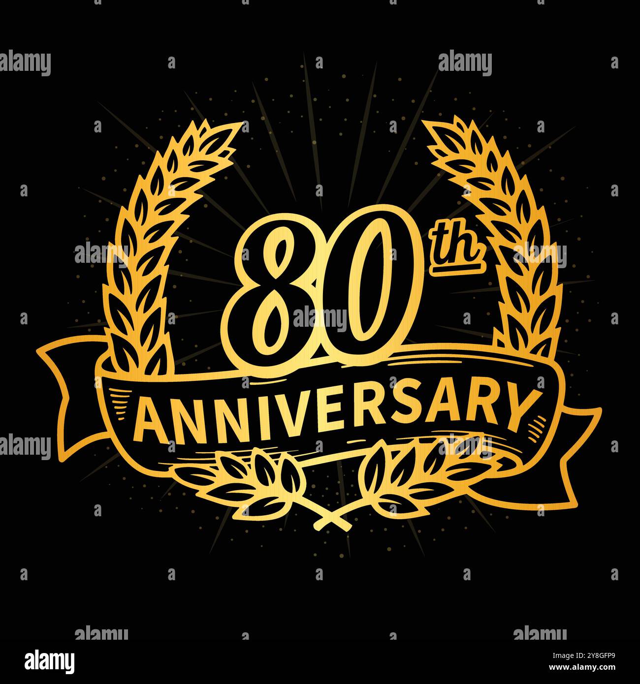 logotype de célébration d'anniversaire de 80 ans. logo du 80e anniversaire. Vecteur et illustration. Illustration de Vecteur