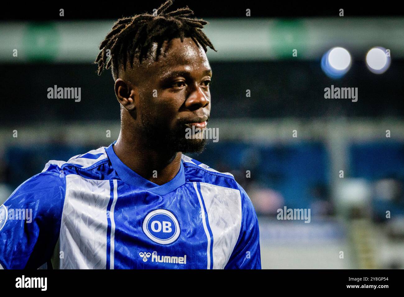 Odense, Danemark. 04 octobre 2024. Don Deedson Louicius (10 ans) d'Odense BK vu lors du match NordicBet Liga entre Odense BK et HB Koge au nature Energy Park à Odense. Banque D'Images