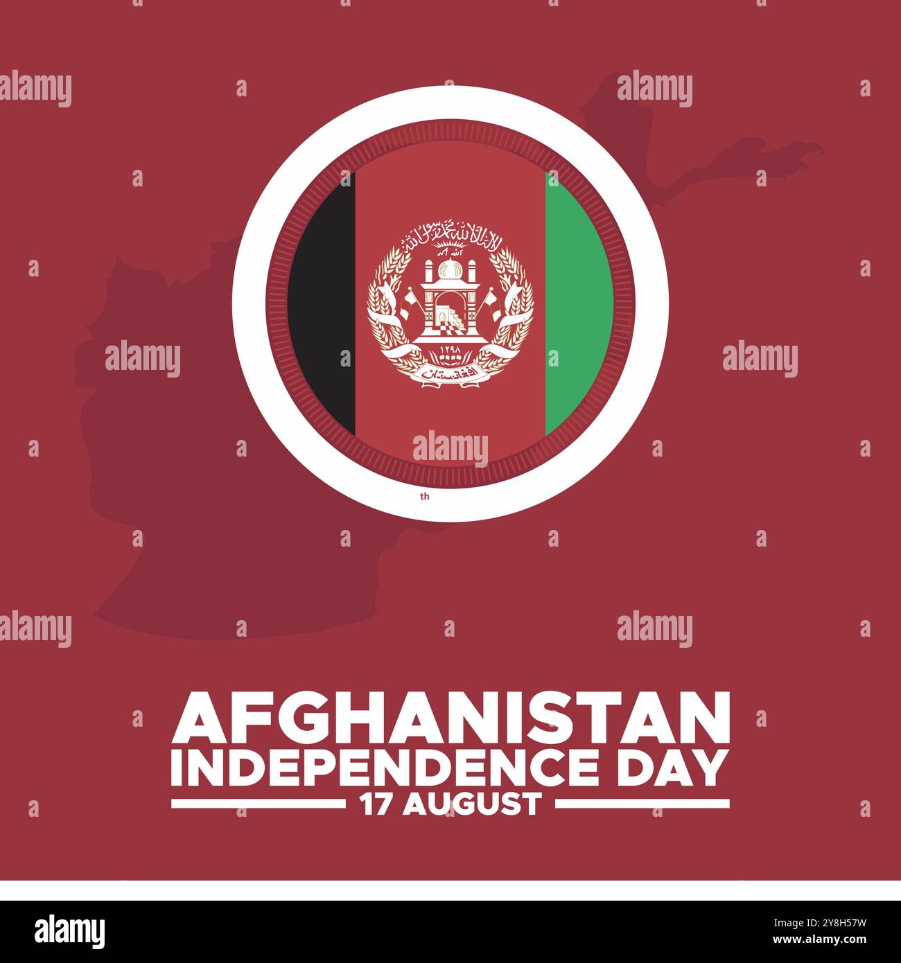 Jour de l'indépendance de l'Afghanistan, 17 août, carte de voeux, illustration, modèle modifiable de jour de l'indépendance de l'Afghanistan. fichier eps. Illustration de Vecteur