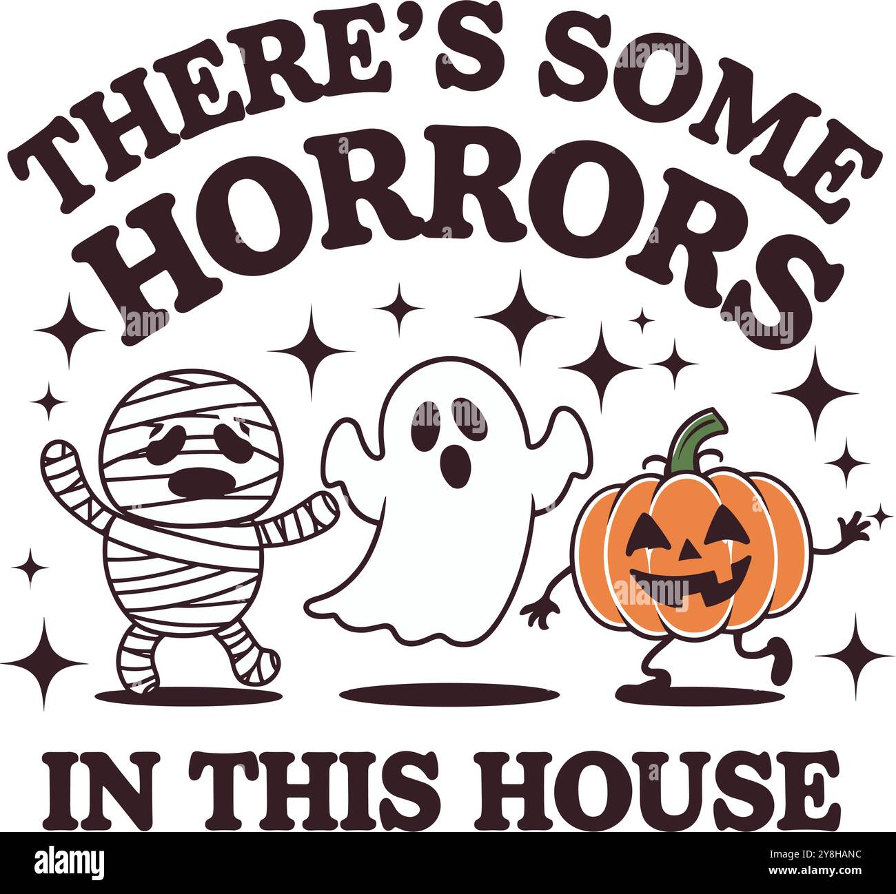 il y a quelques horreurs dans cette maison Illustration de Vecteur