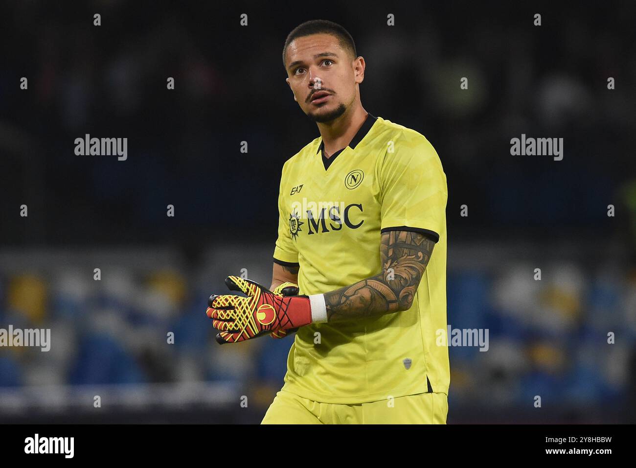 Naples, Italie. 4 octobre 2024. Elia Caprile de la SSC Napoli lors du match de Serie A entre la SSC Napoli et Como Calcio au Stadio Diego Armando Maradona Naples Italie le 04 octobre 2024. Crédit : Franco Romano/Alamy Live News Banque D'Images