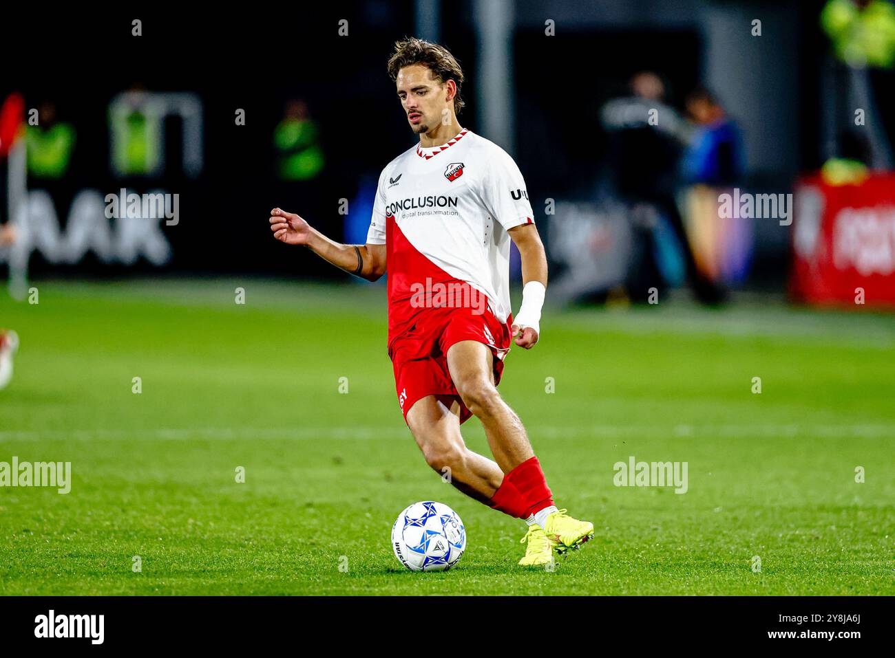 UTRECHT, 05-10-2024, Stadium Galgenwaard, football néerlandais, Eredivisie, saison 2024/2025, pendant le match FC Utrecht - RKC Waalwijk, joueur FC Utrecht Siebe Horemans crédit : Pro Shots/Alamy Live News Banque D'Images
