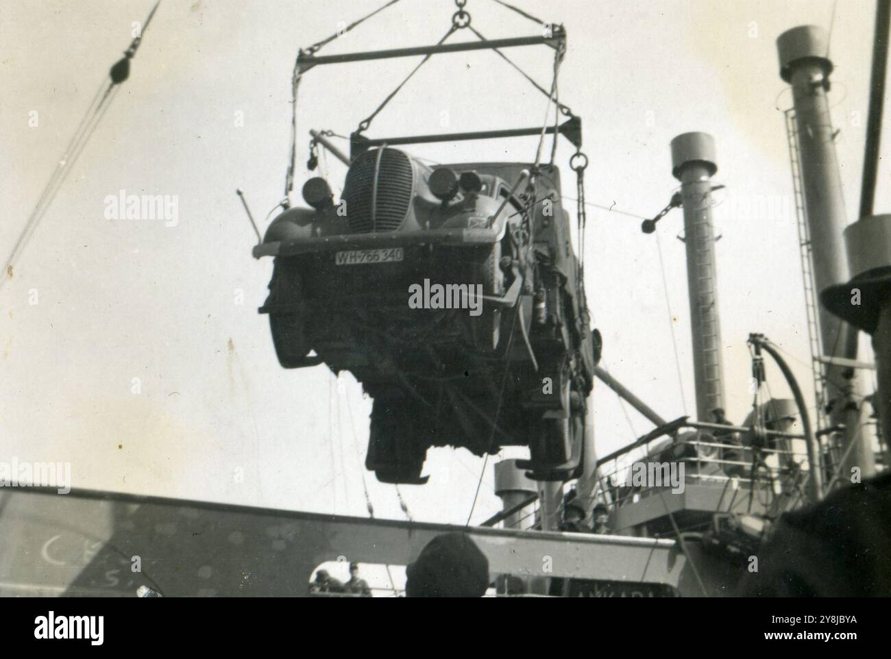 WW2 WW2 - Port de Naples, Italie 1942 - afrika korps allemand embarquement en afrique du Nord Banque D'Images