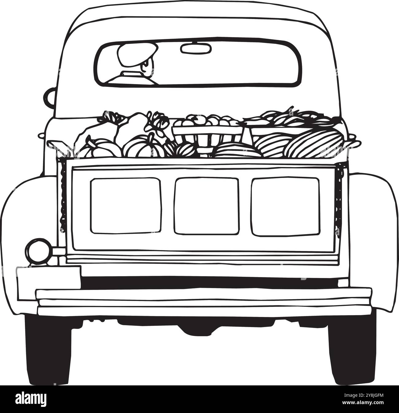 Chargement de camion abstrait de l'illustration de conception de vecteur de nourriture Illustration de Vecteur