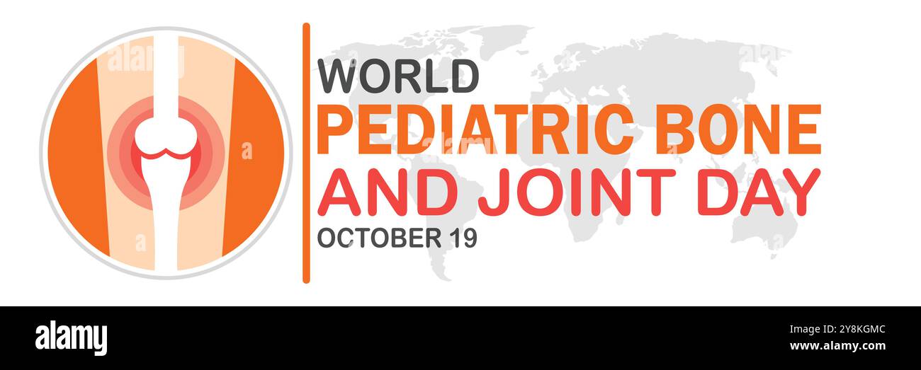 Journée mondiale des os et des articulations pédiatriques. 19 octobre. Convient pour carte de vœux, affiche et bannière. Illustration vectorielle. Illustration de Vecteur