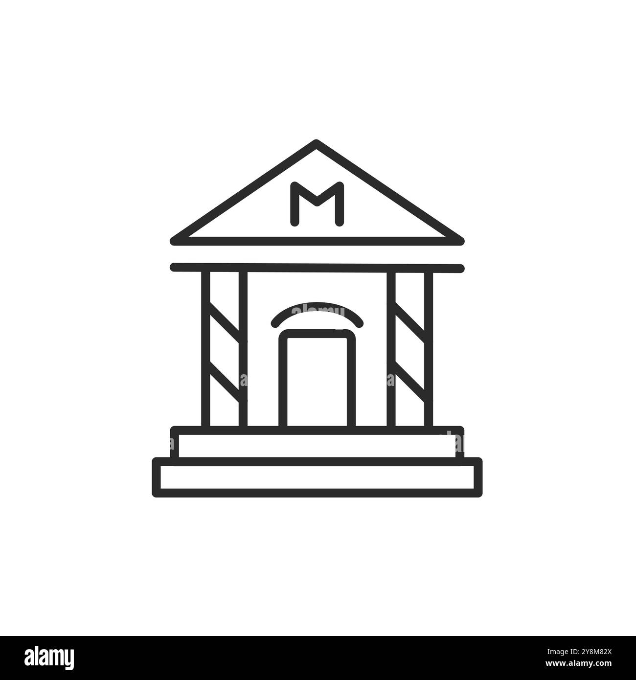 Icône du bâtiment du musée Illustration de Vecteur