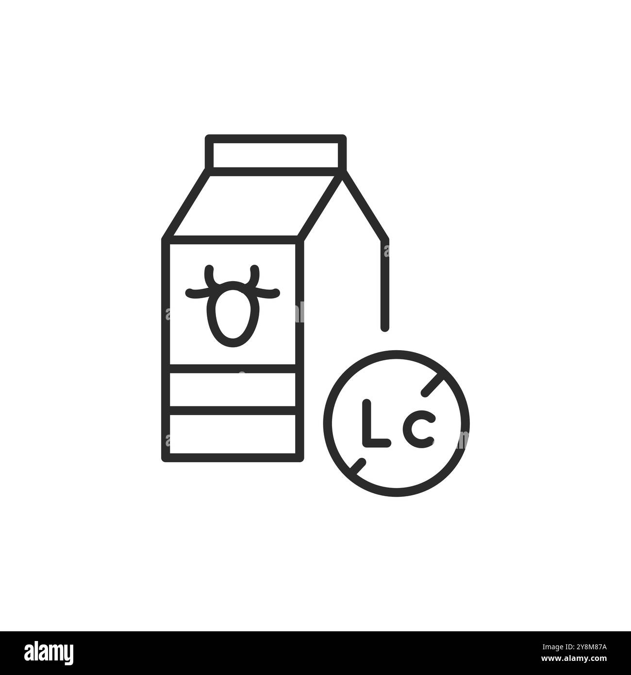 Icône de lait sans lactose Illustration de Vecteur