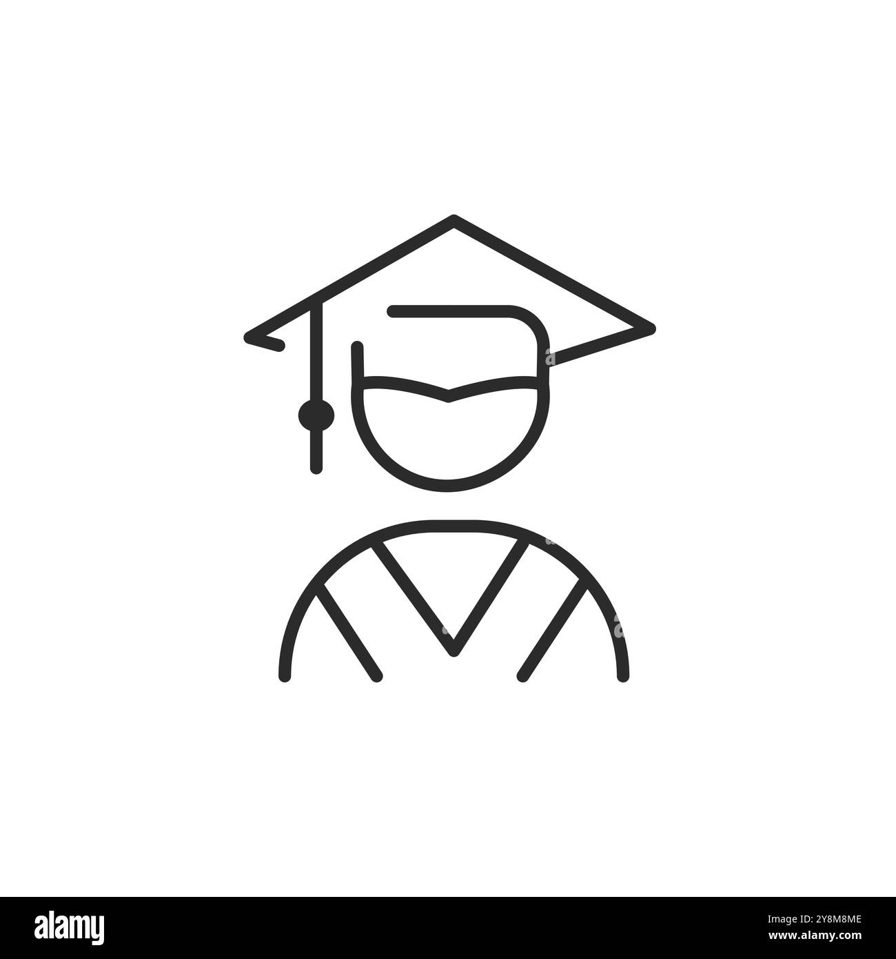 Icône étudiant diplômé Illustration de Vecteur