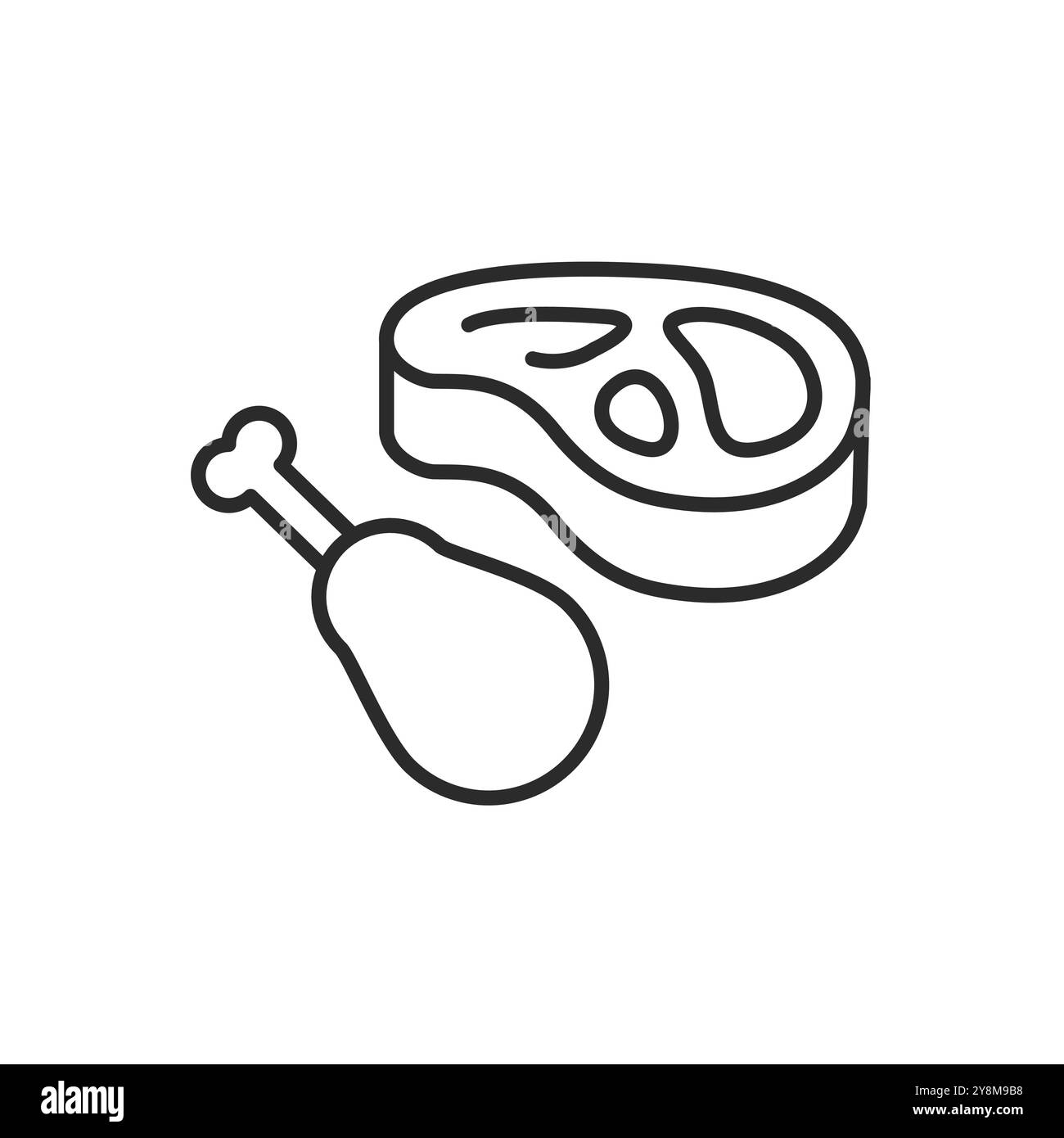 Icône viande et poulet Illustration de Vecteur