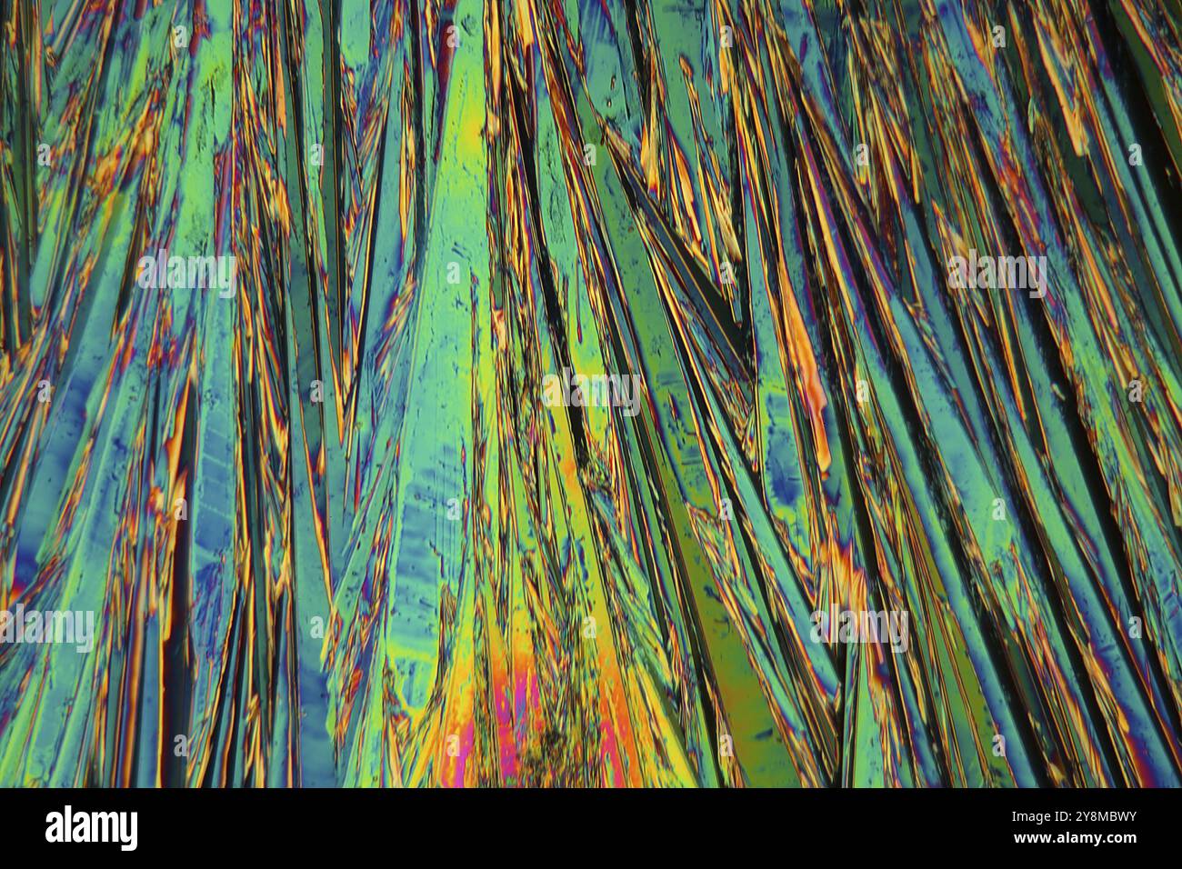 Holmium est un élément de terre rare et utilisé pour différentes applications dans l'électronique, le laser et la coloration du verre. La photo est faite avec une polarisation mi Banque D'Images