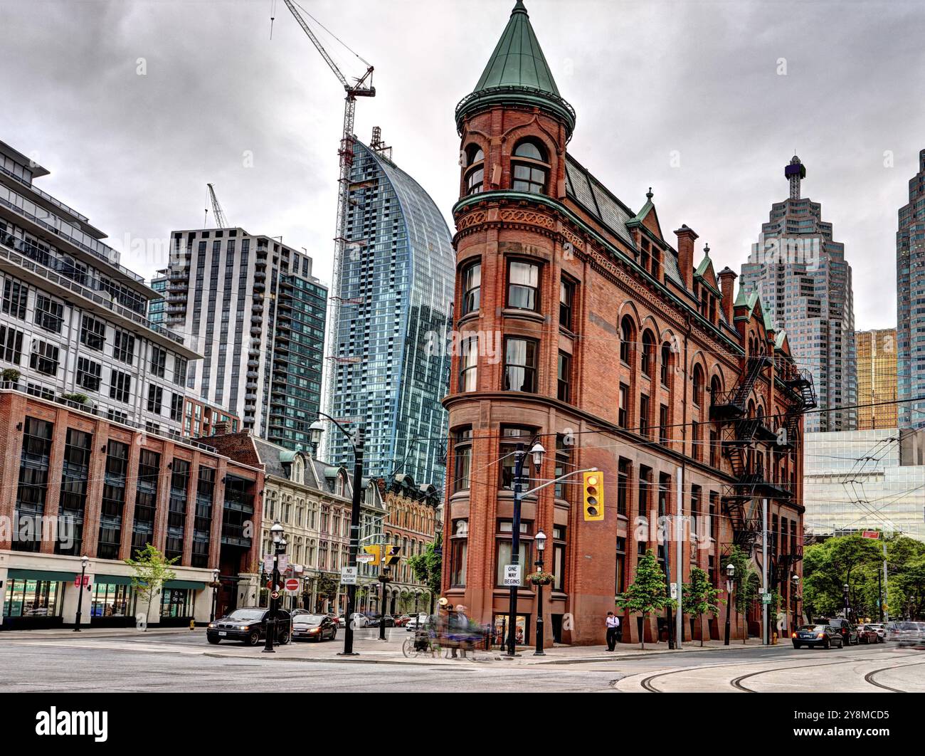 Flat Iron Building Toronto l'Église et de la rue Front Banque D'Images