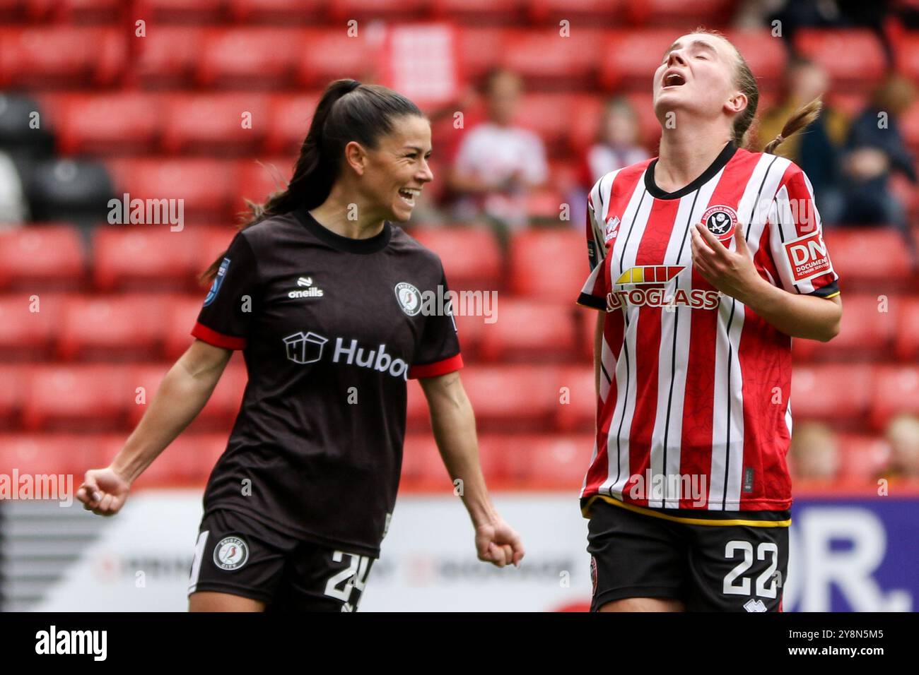 Sheffield, Royaume-Uni. 06 octobre 2024. Bramall Lane, Sheffield, Angleterre, 6 octobre 2024 : Ffion Morgan (24 Bristol City) célèbre son but lors du match du Barclays Womens Championship entre Sheffield United et Bristol City à Bramall Lane à Sheffield, Angleterre. (Sean Chandler/SPP) crédit : photo de presse sportive SPP. /Alamy Live News Banque D'Images