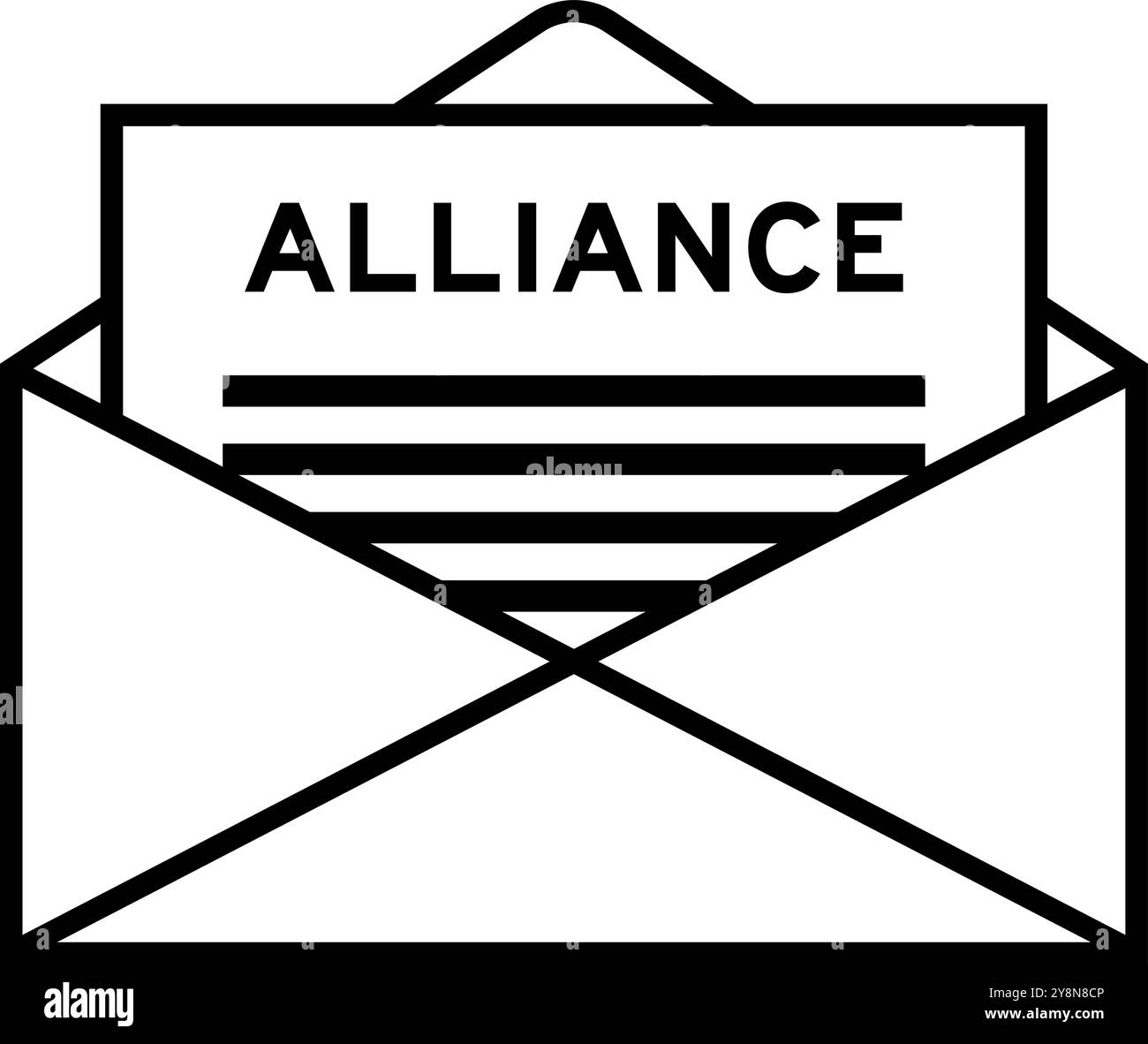 Enveloppe et lettre signent avec le mot alliance comme titre Illustration de Vecteur