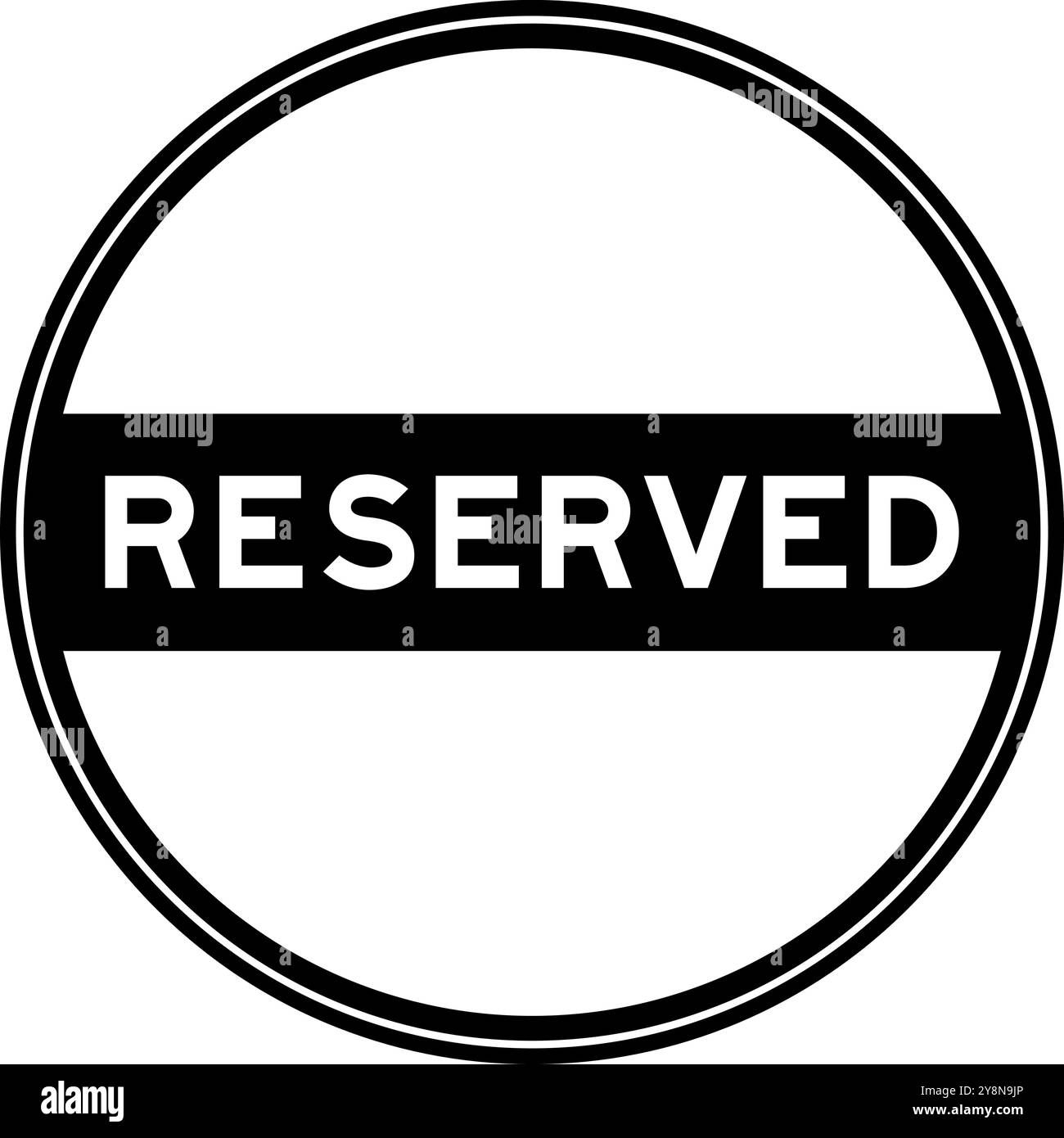 Autocollant de sceau rond de couleur noire dans le mot réservé sur fond blanc Illustration de Vecteur