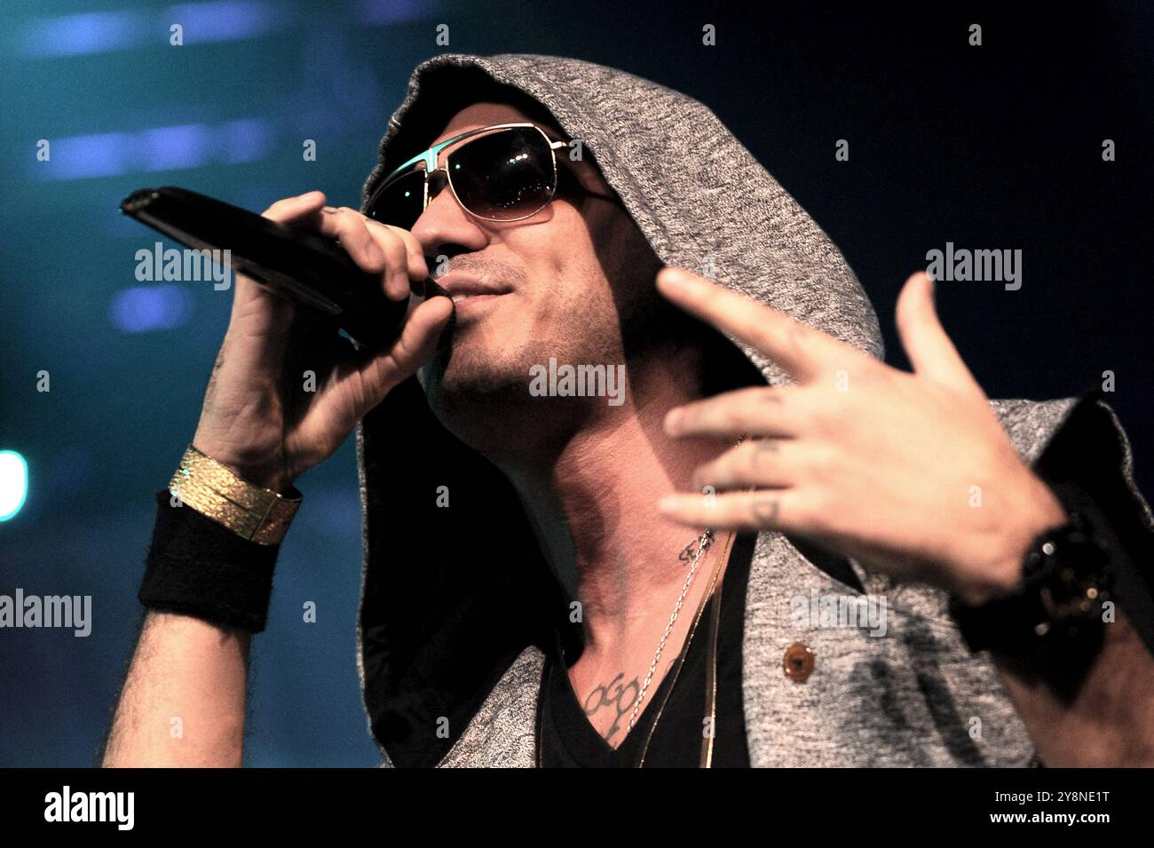 Milan Italie 20/11/2012 :Marracash, rappeur italien, pendant le concert live à l'Alcatraz Banque D'Images