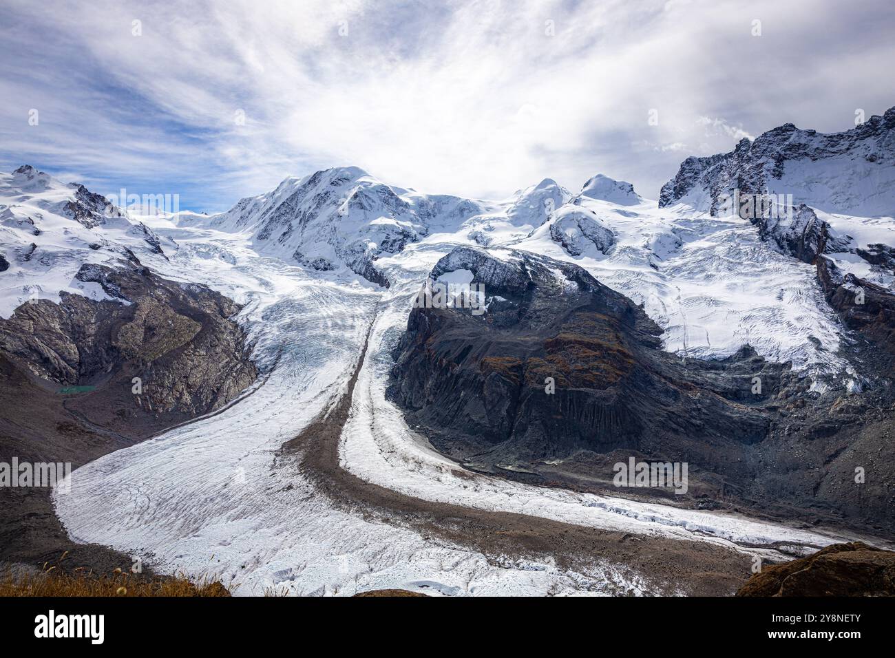 Glacier Gorner, Gornergrat, Suisse Banque D'Images