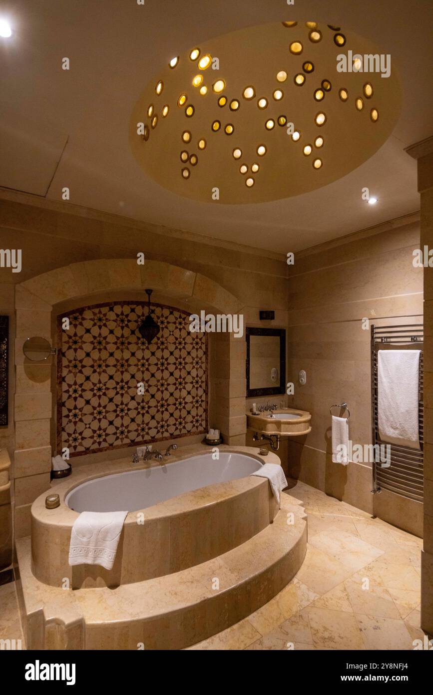 suite salle de bains, boutique Beit Zafran Hôtel de charme, Damas, Syrie Banque D'Images