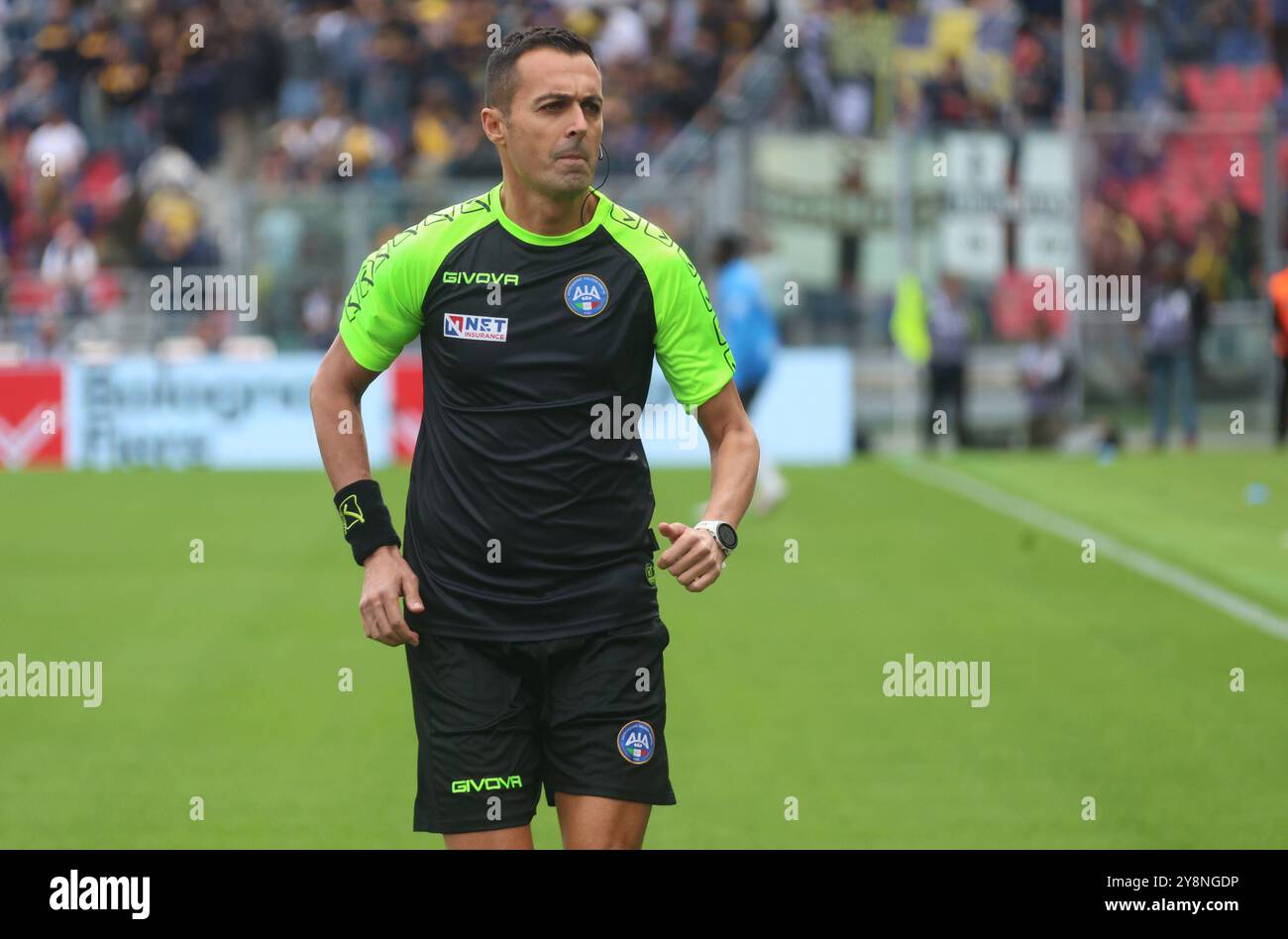 Bologne, Italie. 06 octobre 2024. l'arbitre m. Marco Di Bello lors du match de football italien Enilive Serie A entre Bologna fc et Parme Calcio au stade Dall'Ara, Bologne, Italie du Nord, dimanche 06 octobre, 2024. sport - Soccer - (photo Michele Nucci crédit : LaPresse/Alamy Live News Banque D'Images