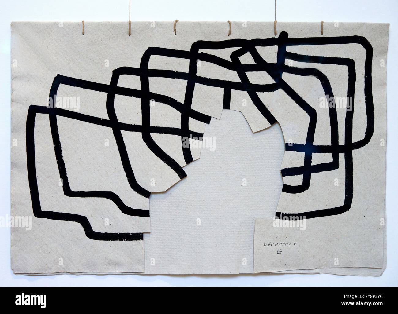 'Estampes et dessins', années 50, Eduardo Chillida (1924-2002), Chillida Leku Museoa, Donostia, Saint-Sébastien, pays Basque, Espagne. Banque D'Images