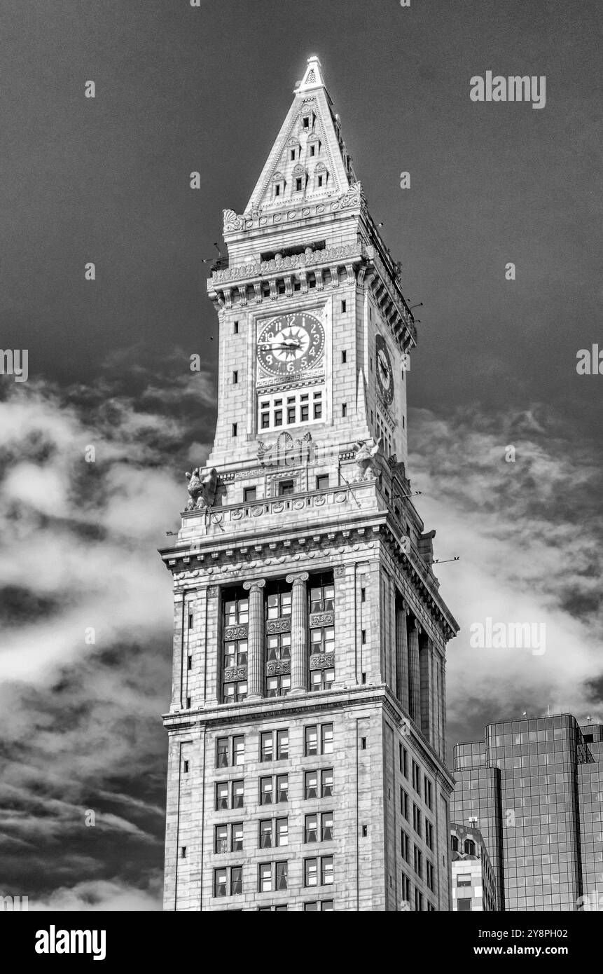 Custom House Tower, bâtiment emblématique dans le centre de Boston, États-Unis Banque D'Images