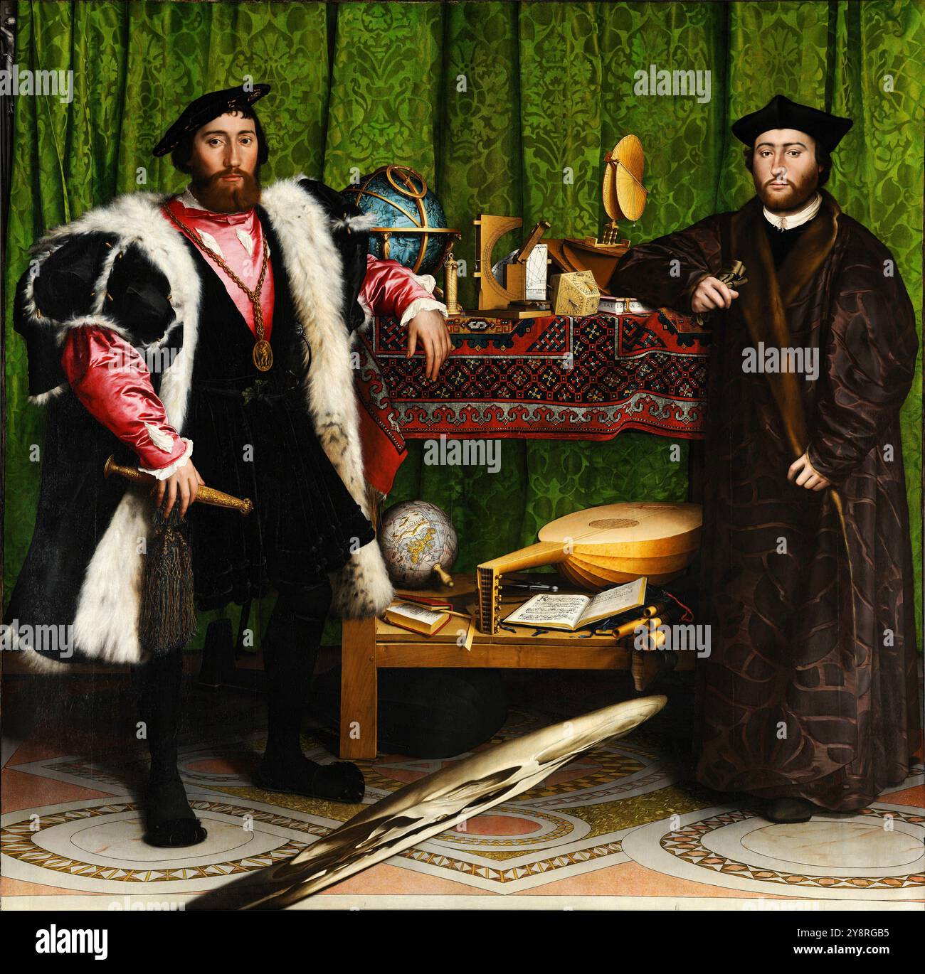 Les Ambassadeurs (1533) peinture de Hans Holbein le jeune. Banque D'Images