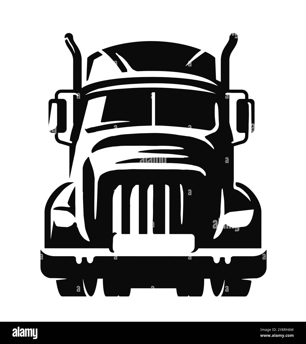 Symbole du chariot. Transport de marchandises, logo de compagnie de camionnage ou illustration vectorielle d'emblème Illustration de Vecteur