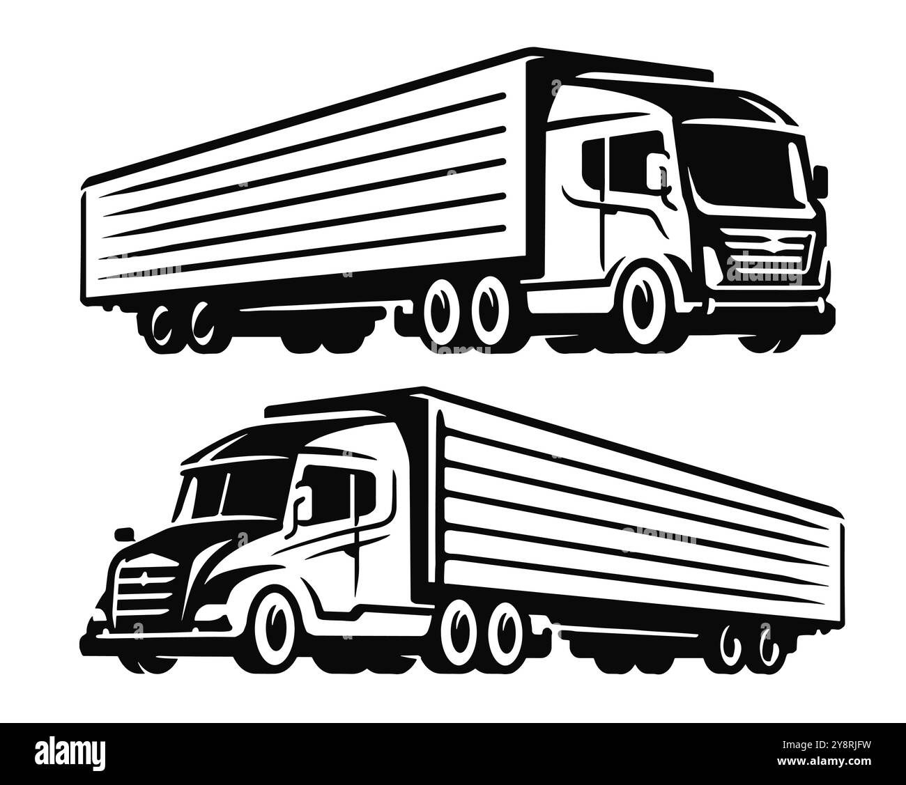 Emblème ou symbole du chariot. Transport de fret, camionnage, illustration vectorielle de logo de société de déménagement Illustration de Vecteur