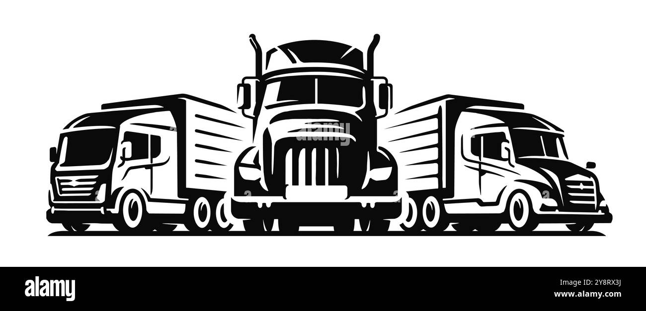 Emblème ou logo d'entreprise de transport de marchandises. Symbole des chariots. Déplacement, illustration vectorielle de livraison Illustration de Vecteur