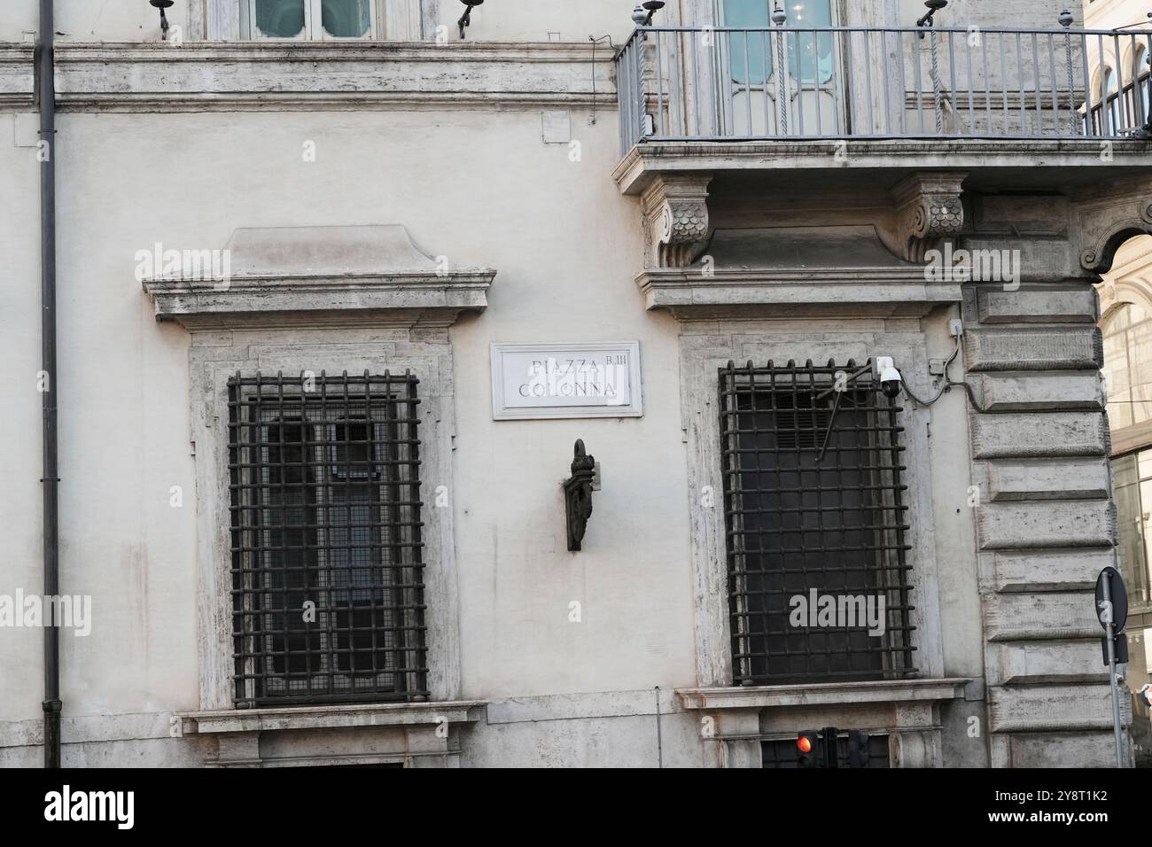 La colonne de Marc Aurèle (AD 193), sur la Piazza Colonna, Rome. Italie. Banque D'Images