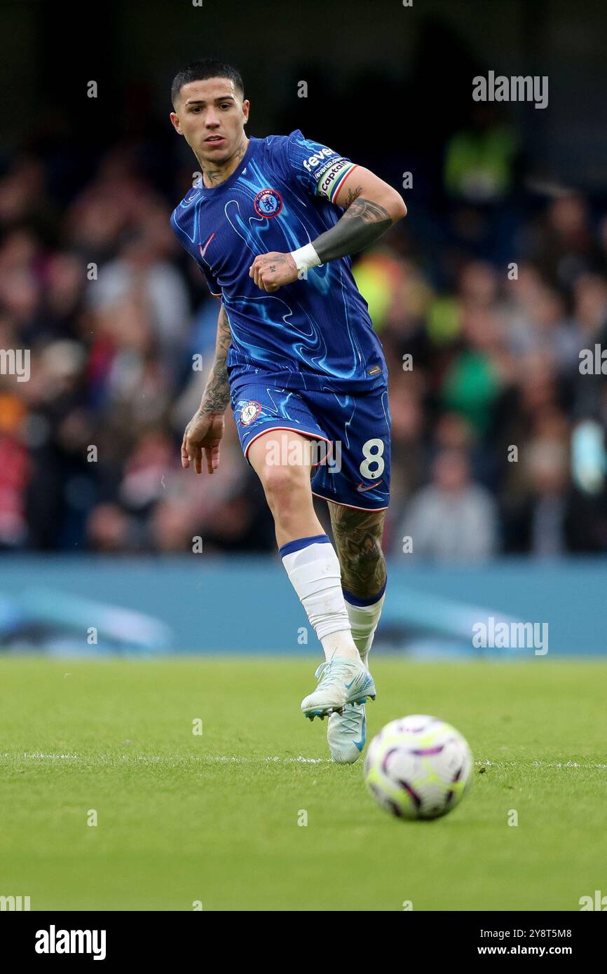 Londres, Royaume-Uni. 06 octobre 2024. Enzo Fernandez de Chelsea lors du match de premier League anglais Chelsea FC contre Nottingham Forest FC à Stamford Bridge, Londres, Angleterre, Royaume-Uni le 6 octobre 2024 Credit : Every second Media/Alamy Live News Banque D'Images