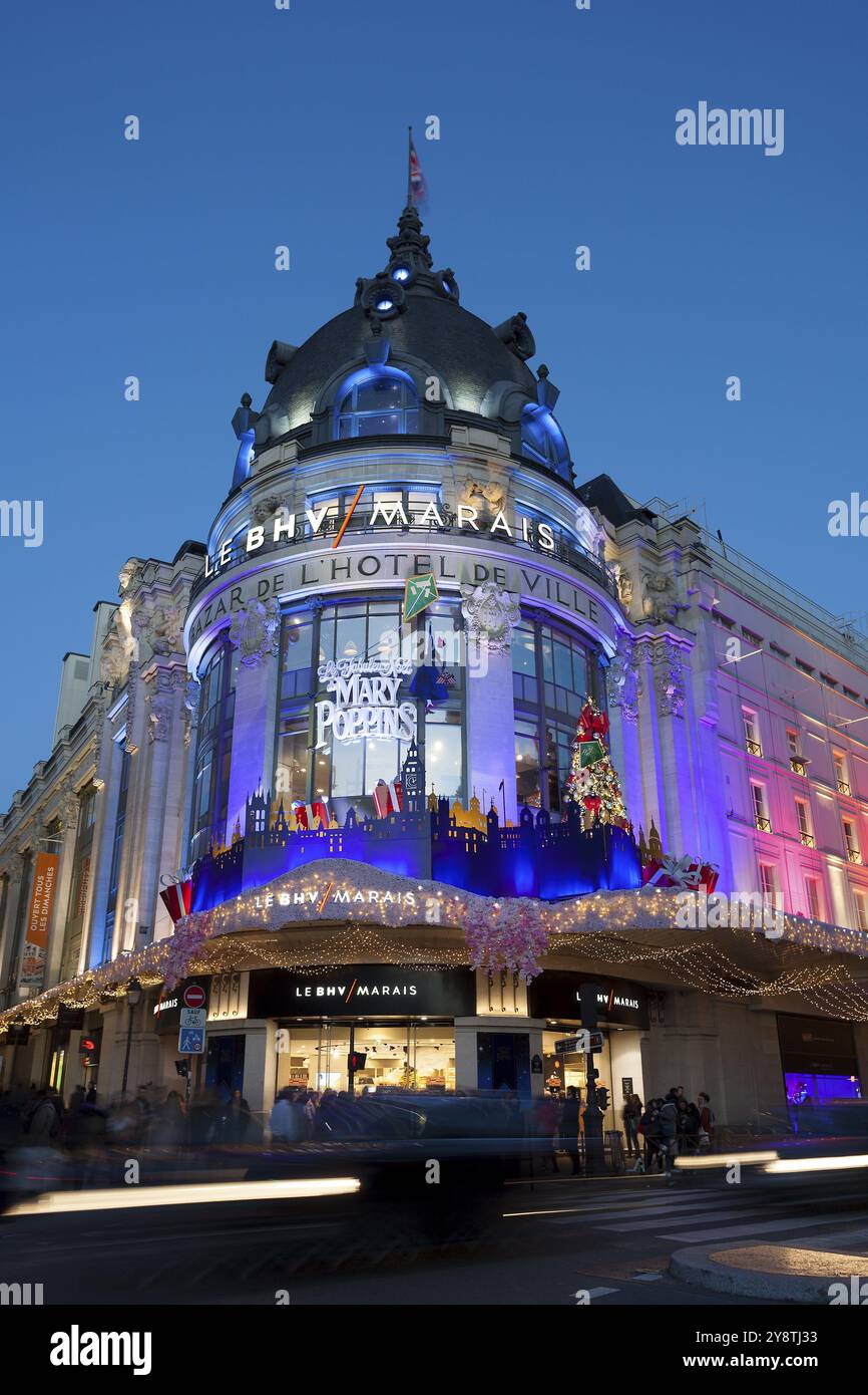 BHV Marais à noël, Paris, France, Europe Banque D'Images