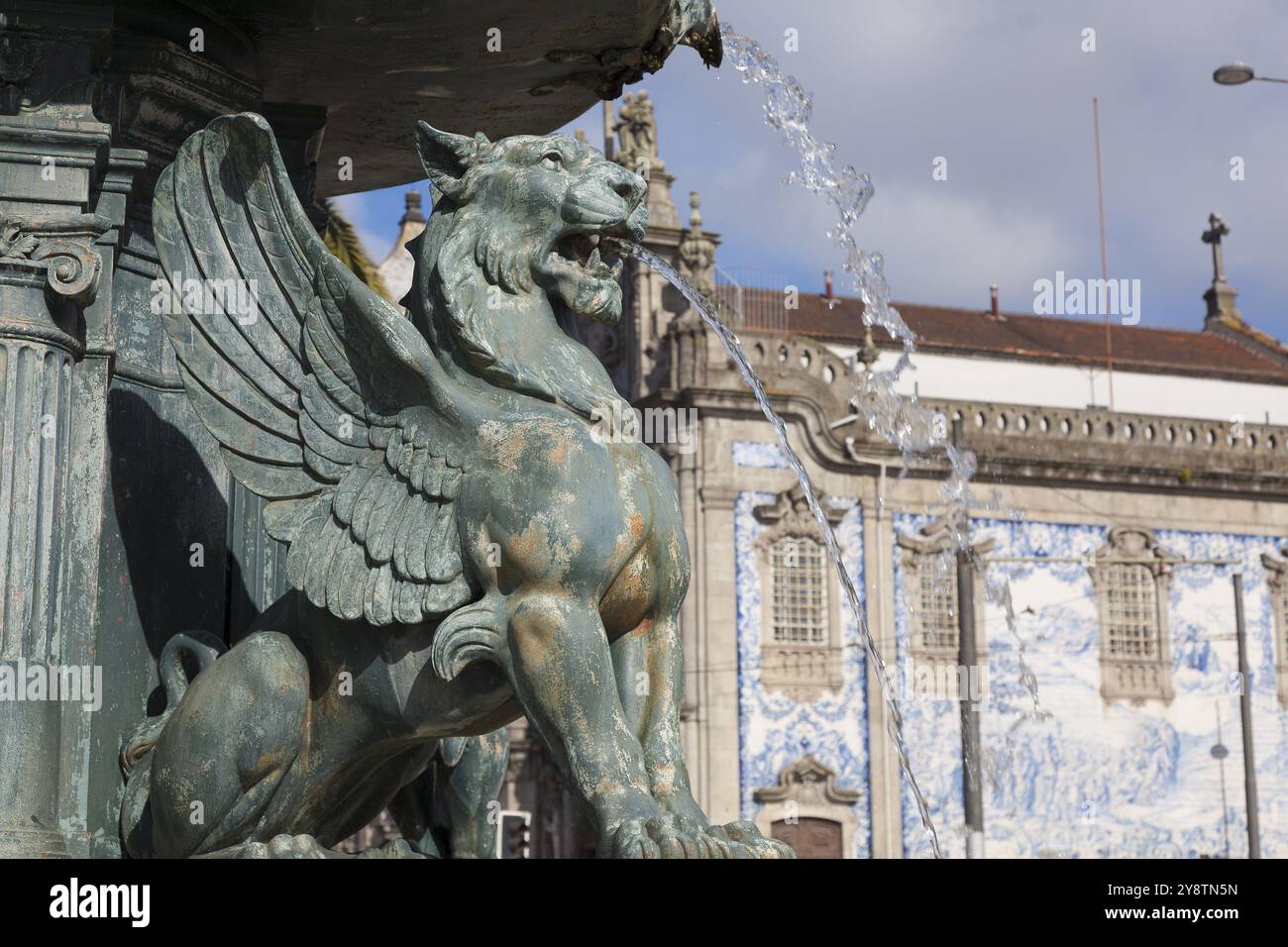 Fontaine des Lions, Porto, Portugal, Europe Banque D'Images
