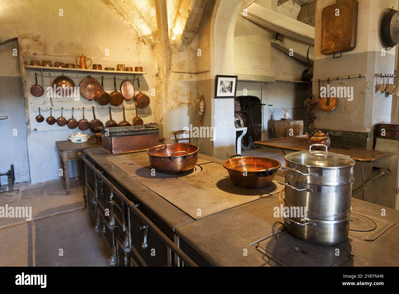 Cuisine au château du Lude, Sarthe, pays de la Loire, France, Europe Banque D'Images