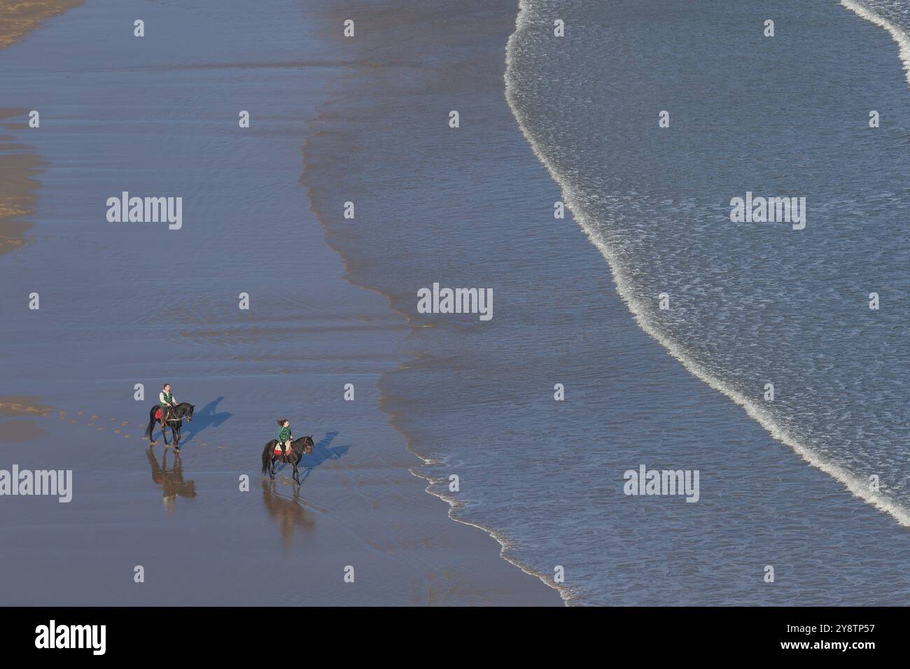 Plage de Torimbia, Llanes, Asturies, Espagne, Europe Banque D'Images