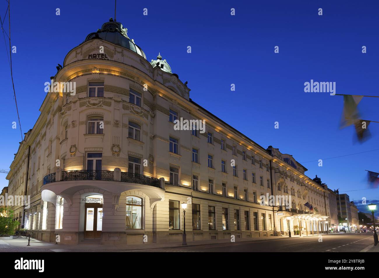 Kavarna Union Hotel, Ljubljana, Slovénie, Europe Banque D'Images