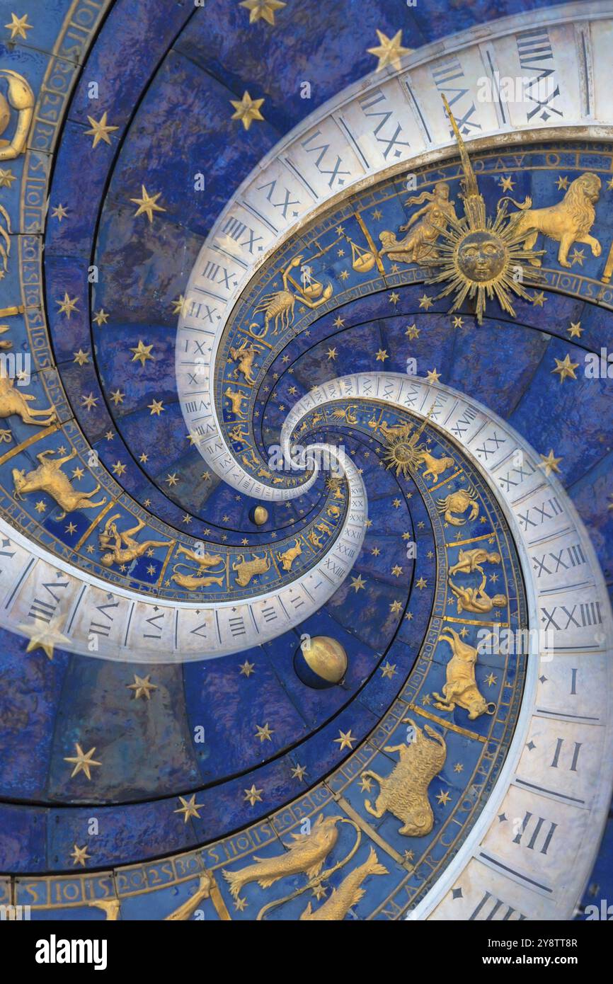 Fond astrologique avec signes et symbole du zodiaque, bleu Banque D'Images